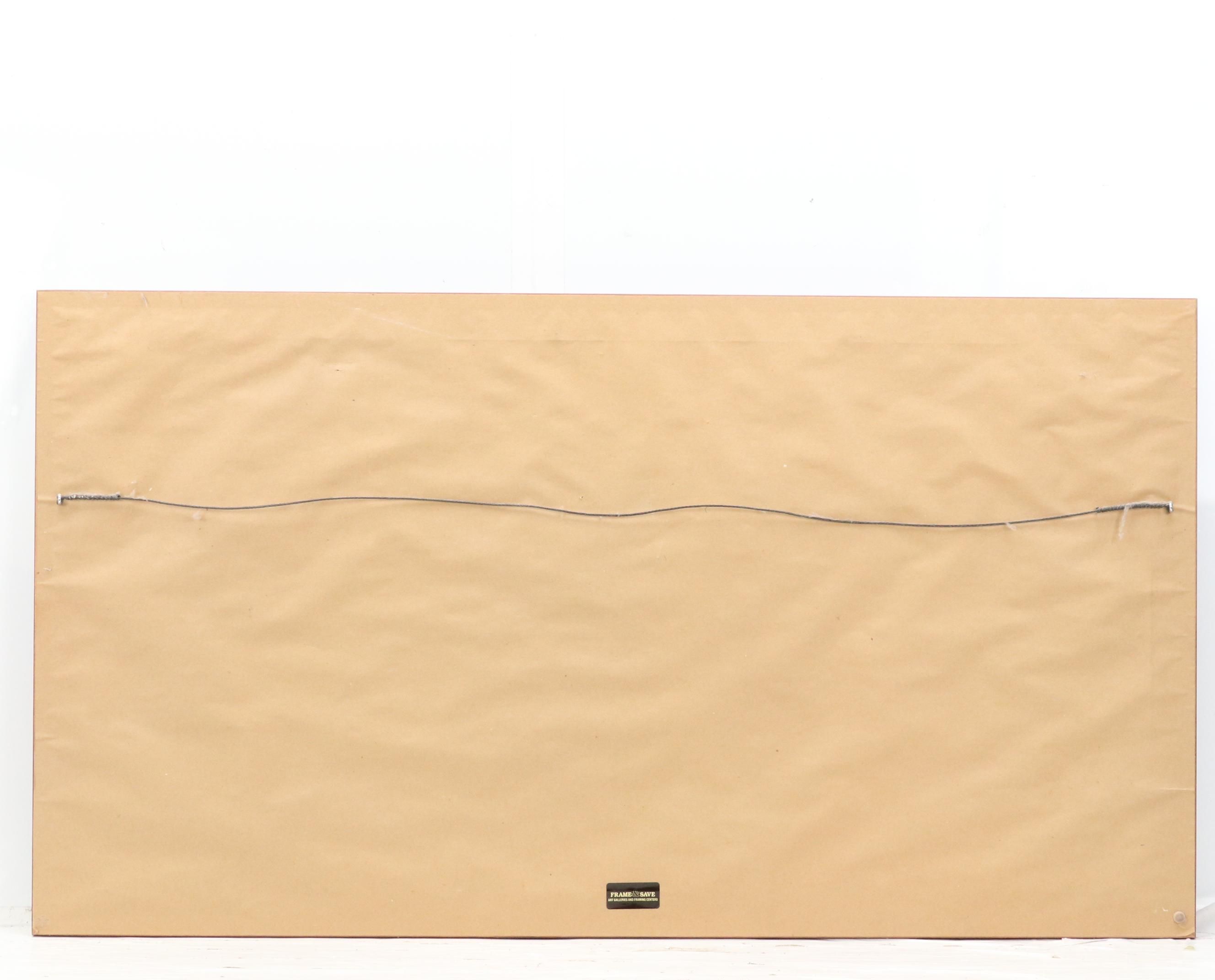 Tom Smith Offset Lithograph of Downtown Cincinnati With Riverfront Stadium