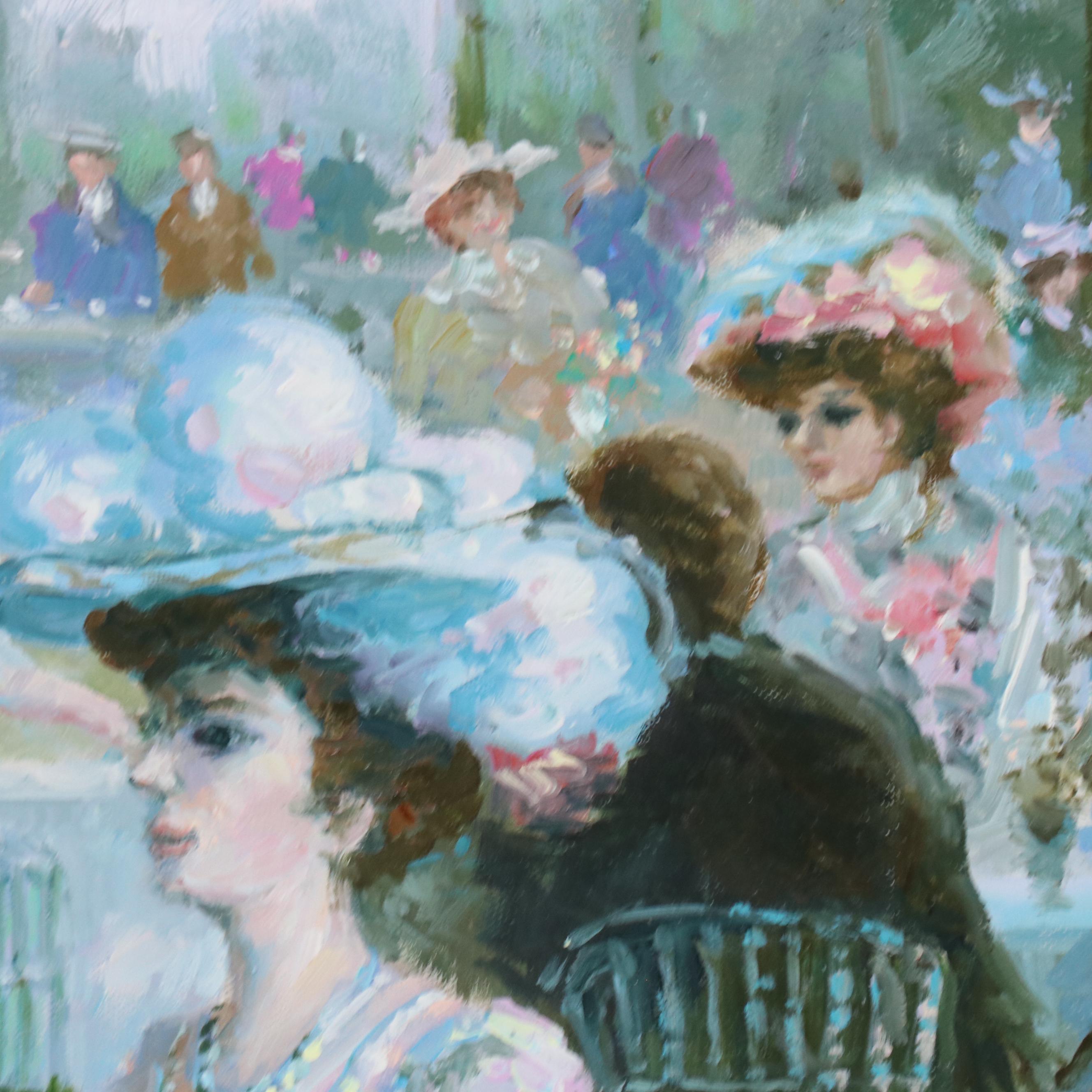 Oil Painting After Pierre Georges Jeanniot "Le Diner a l'Hotel Ritz"