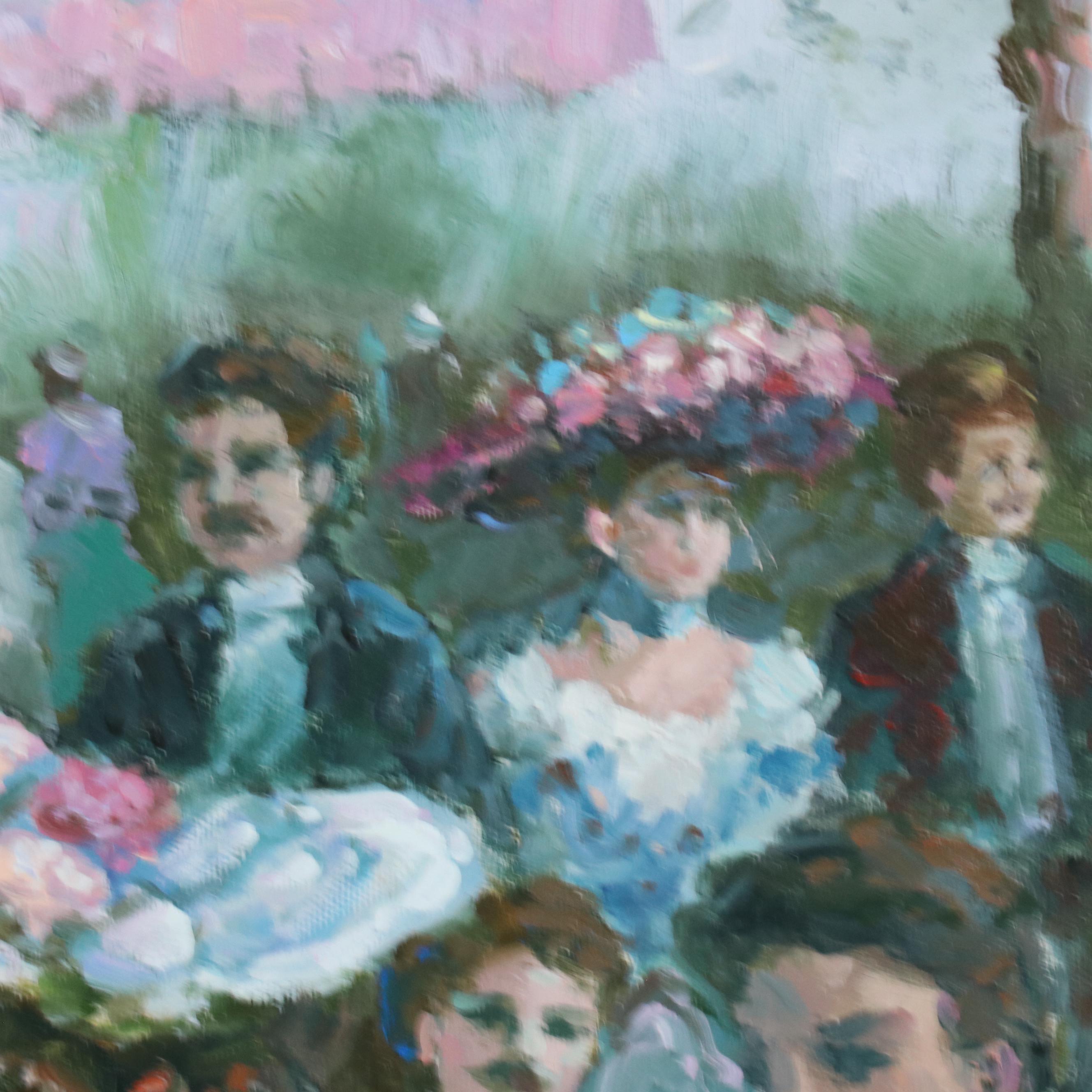 Oil Painting After Pierre Georges Jeanniot "Le Diner a l'Hotel Ritz"