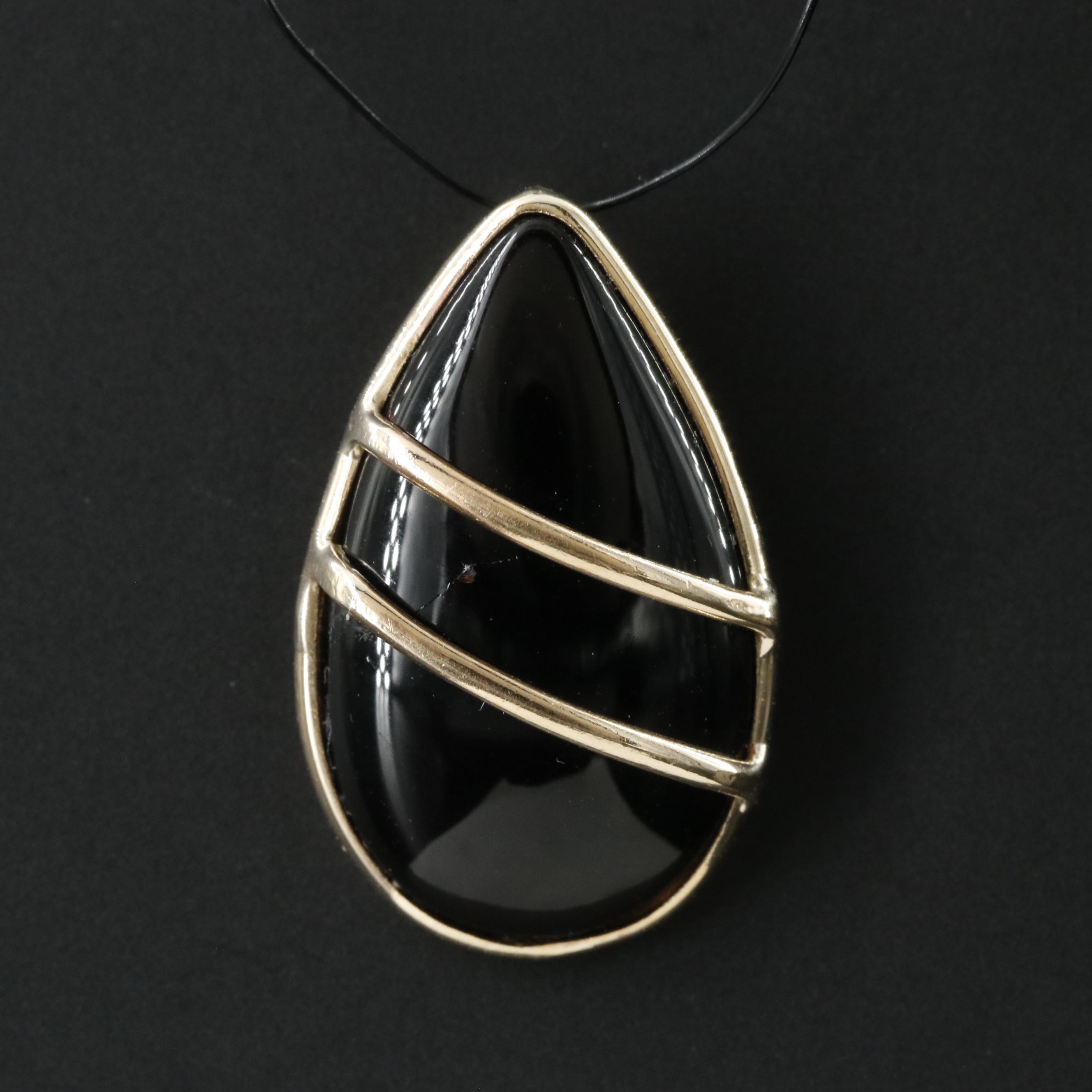 14K Black Onyx Pendant