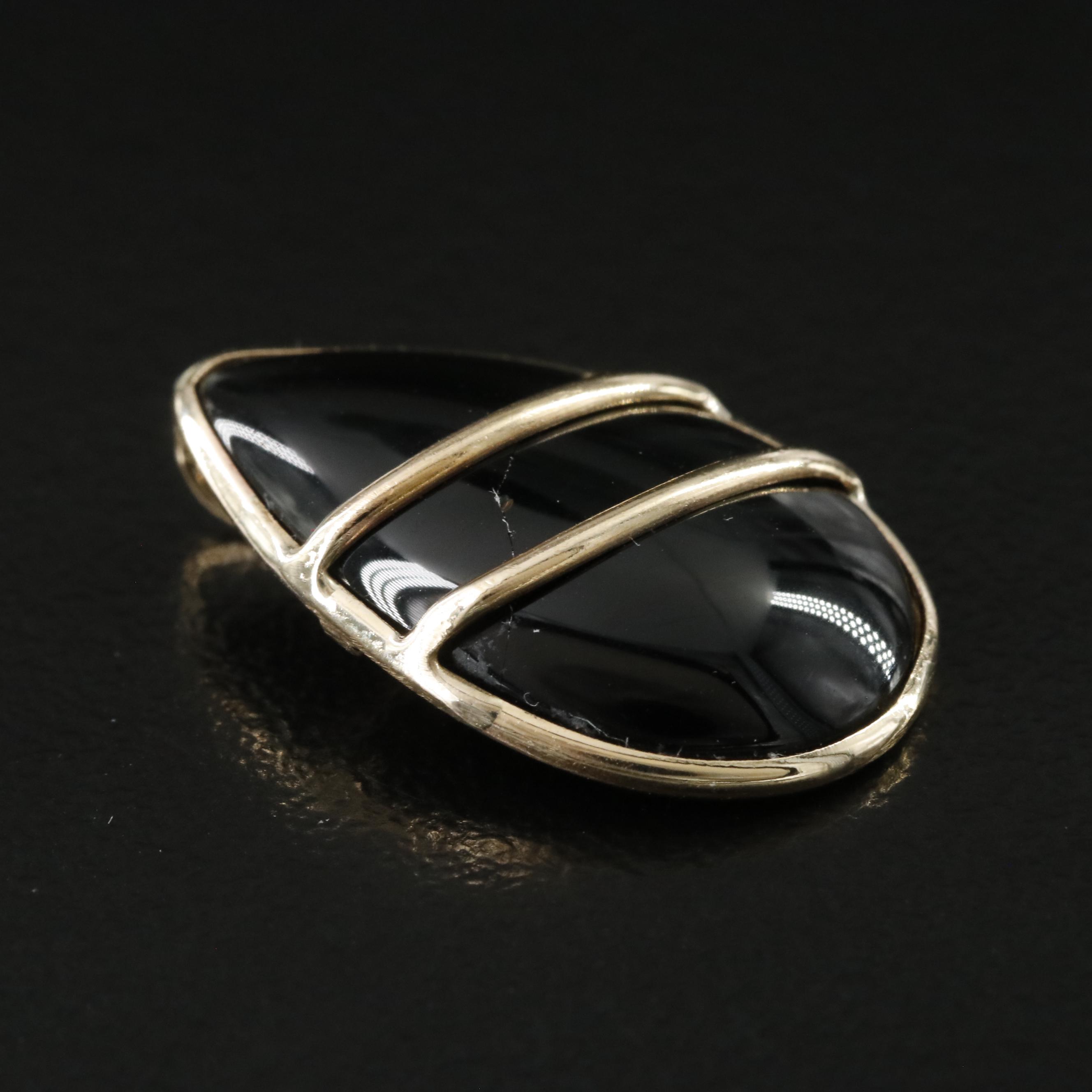 14K Black Onyx Pendant