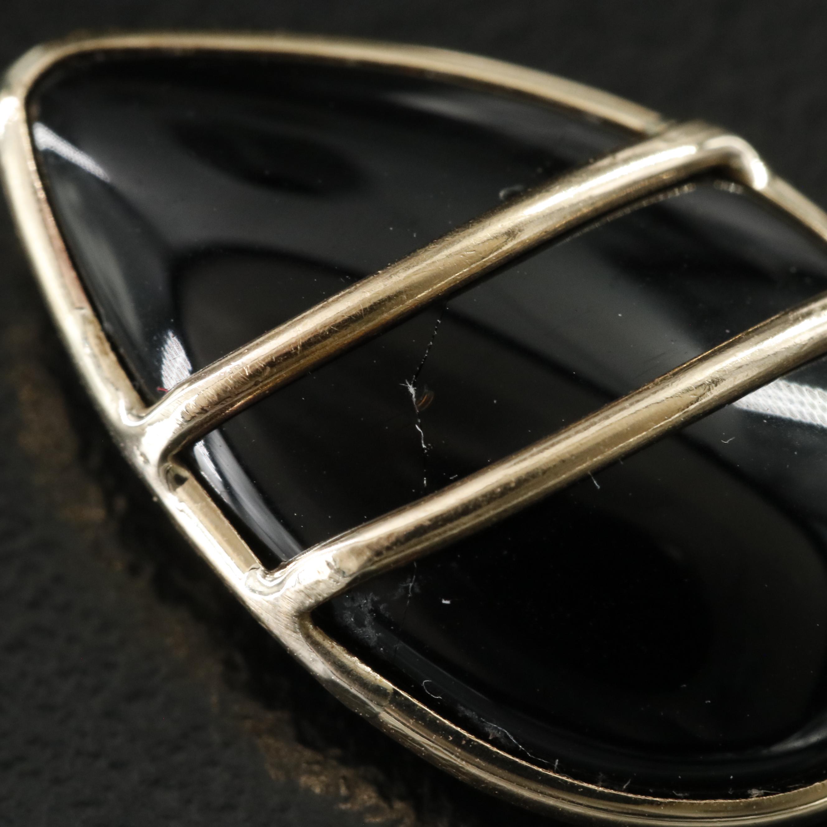 14K Black Onyx Pendant