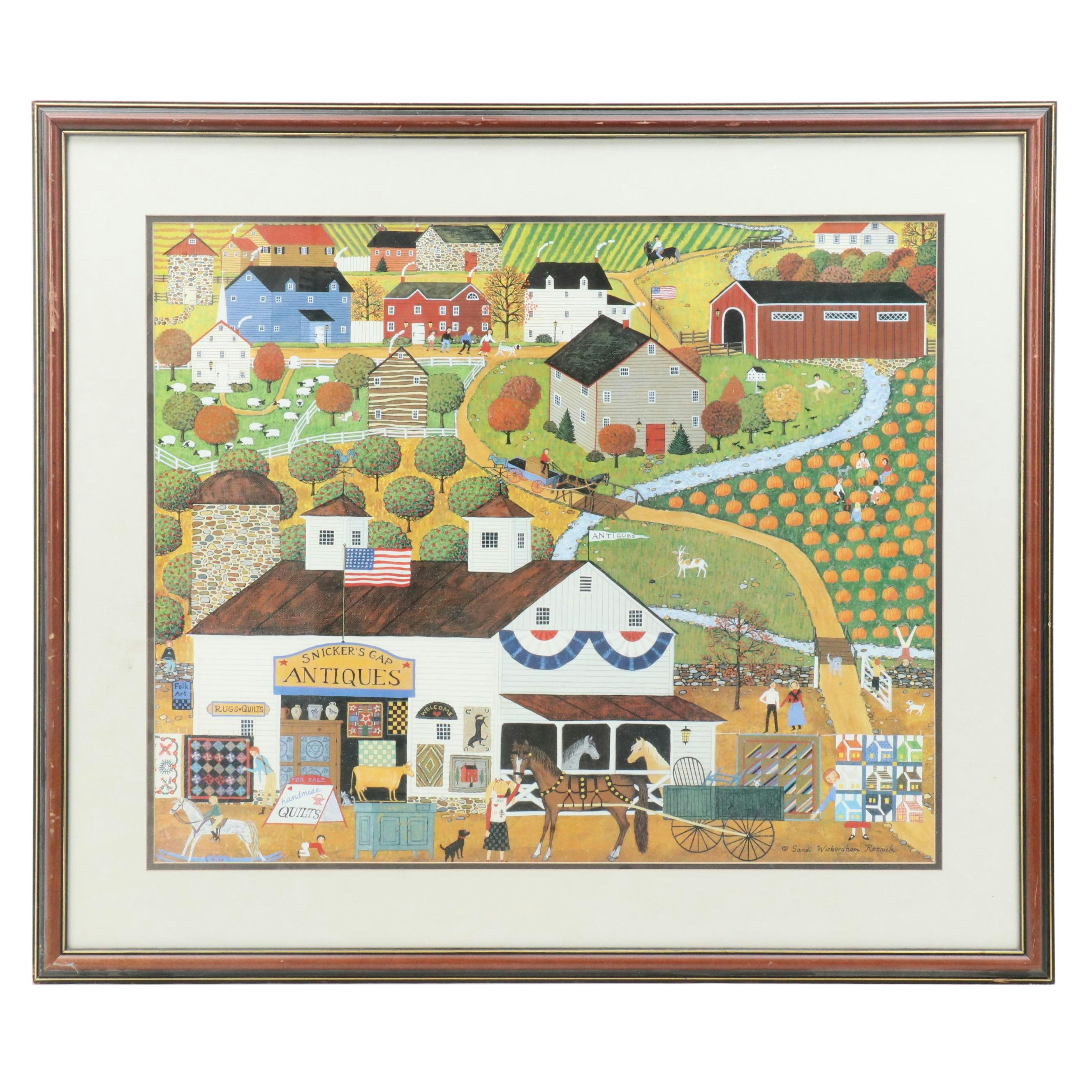 After Sandi Wickersham Resnick Offset Lithograph "Snicker's Gap Antiques"