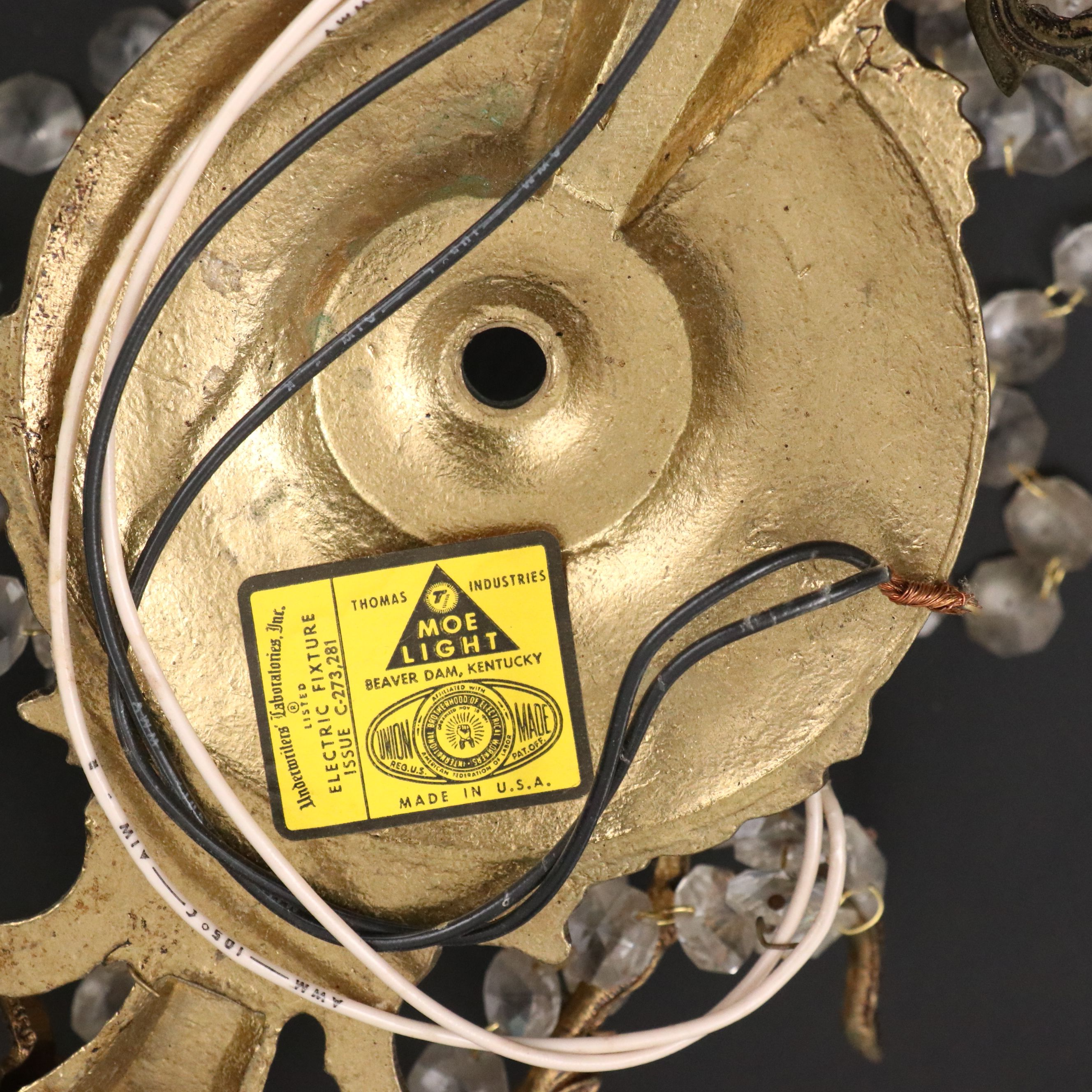 Pair of Moe Light Neoclassical Style Brass Two-Arm Wall Sconces