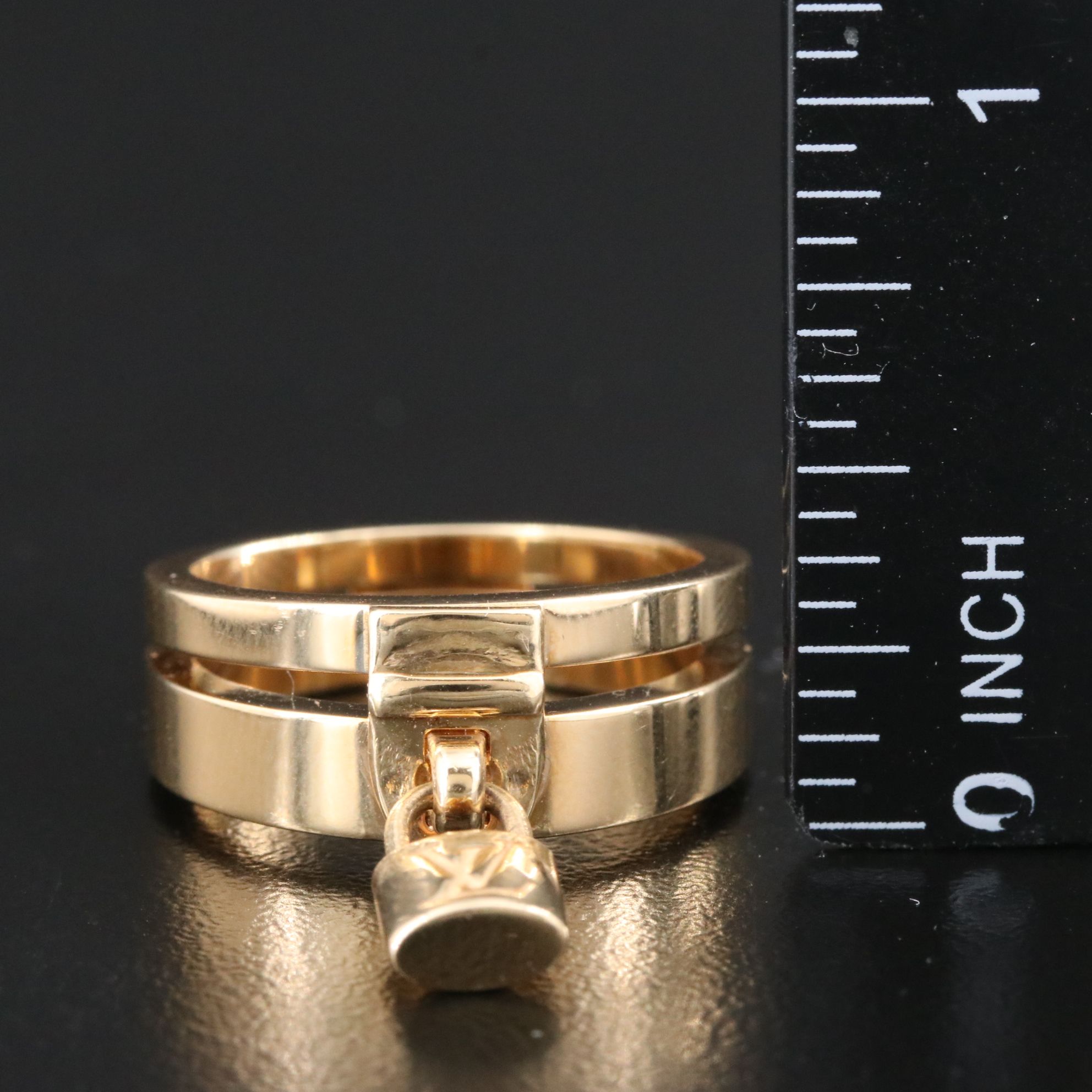 Louis Vuitton 18K Lockit Padlock Charm Ring