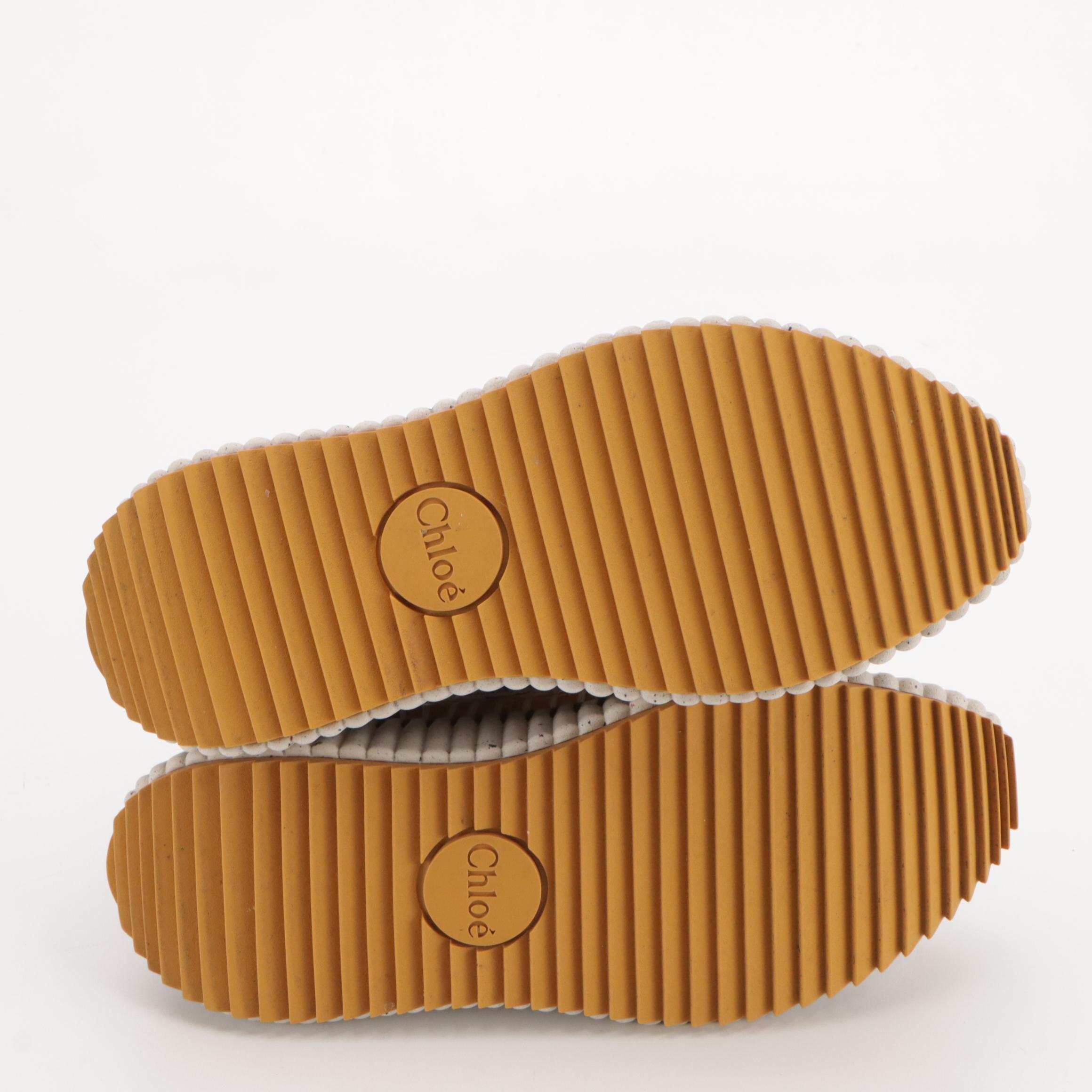 Chloé Nama Sneakers in Beige and Navy Blue Knit Textile