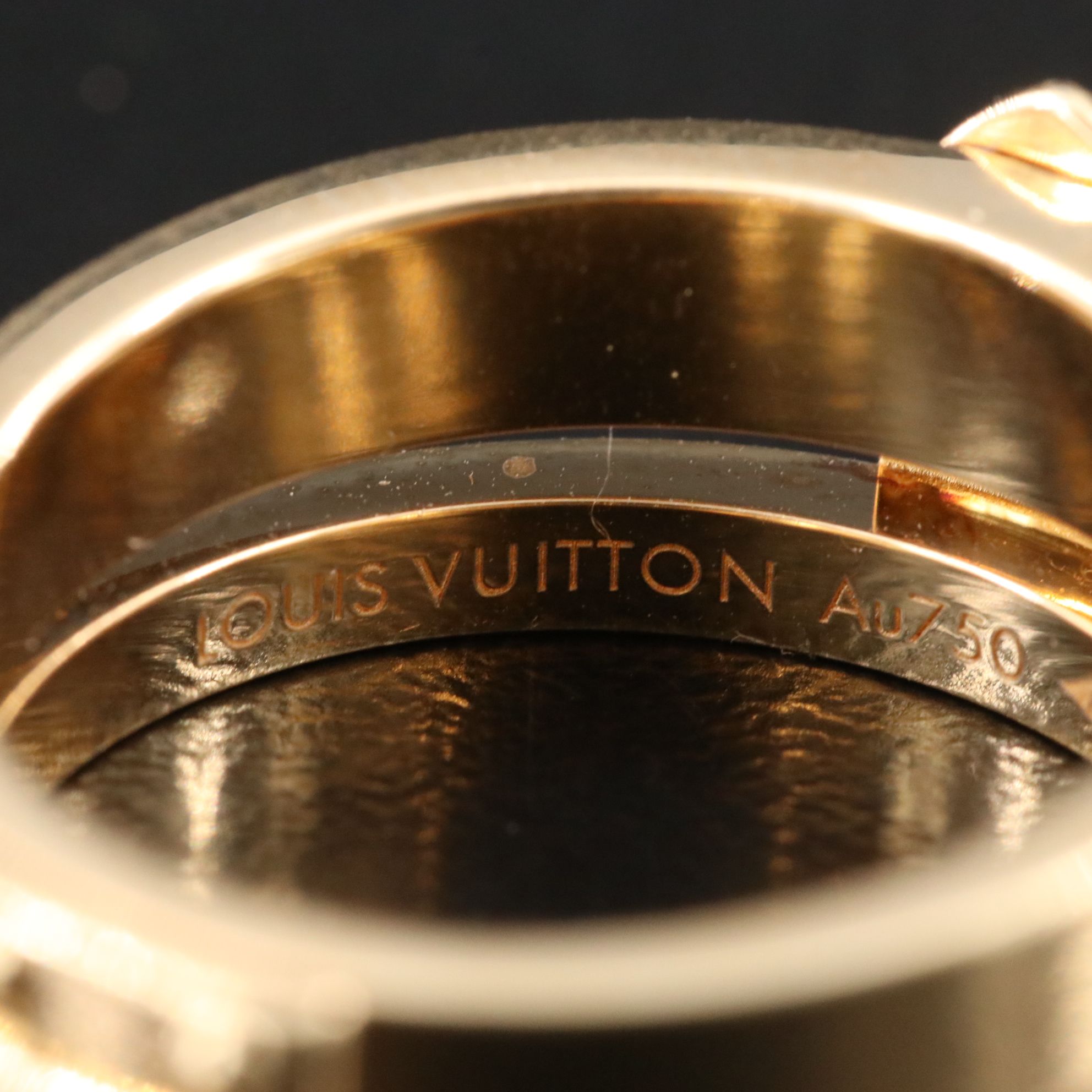 Louis Vuitton 18K Lockit Padlock Charm Ring
