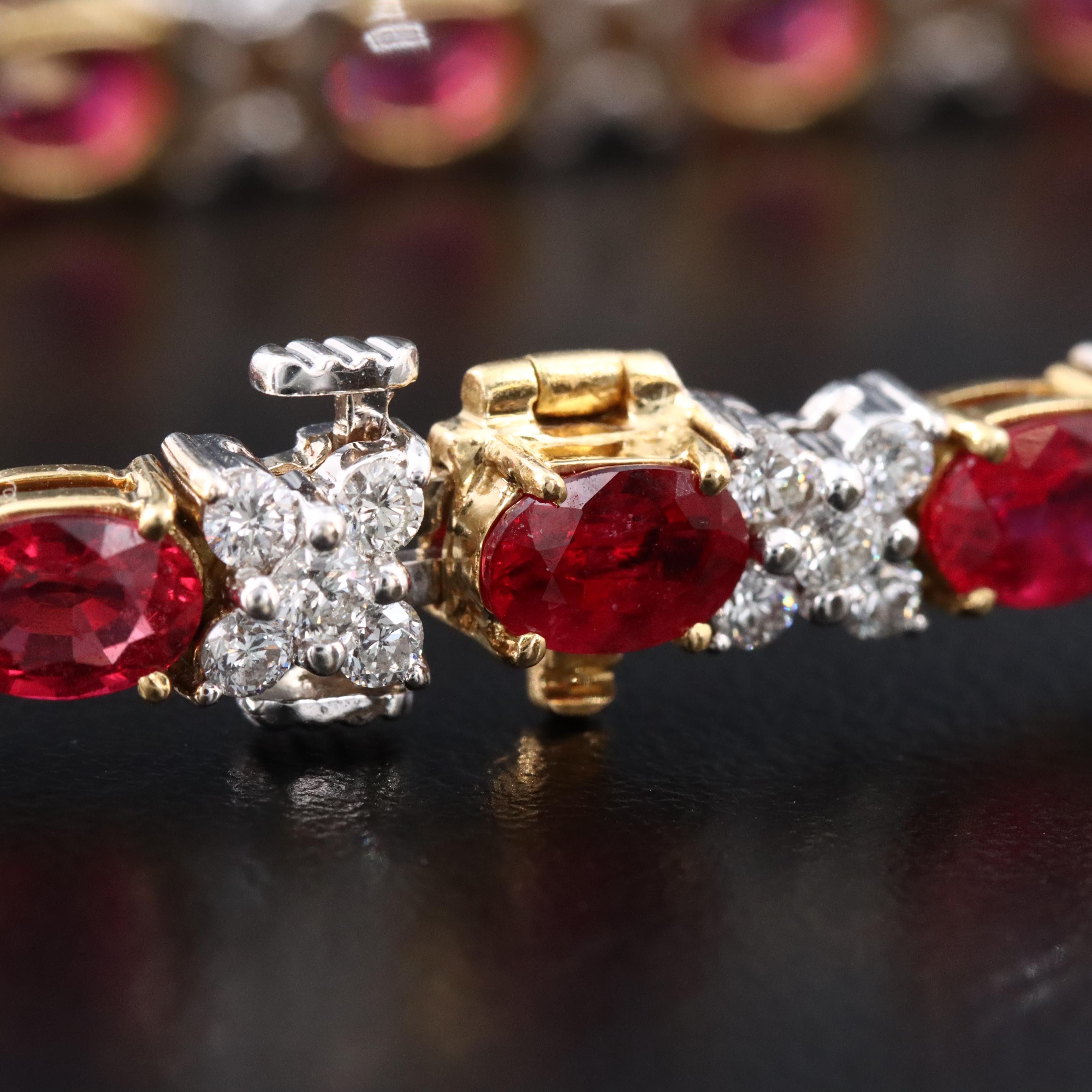 18K 9.00 CTW Ruby and 2.75 CTW Diamond Two-Tone Bracelet