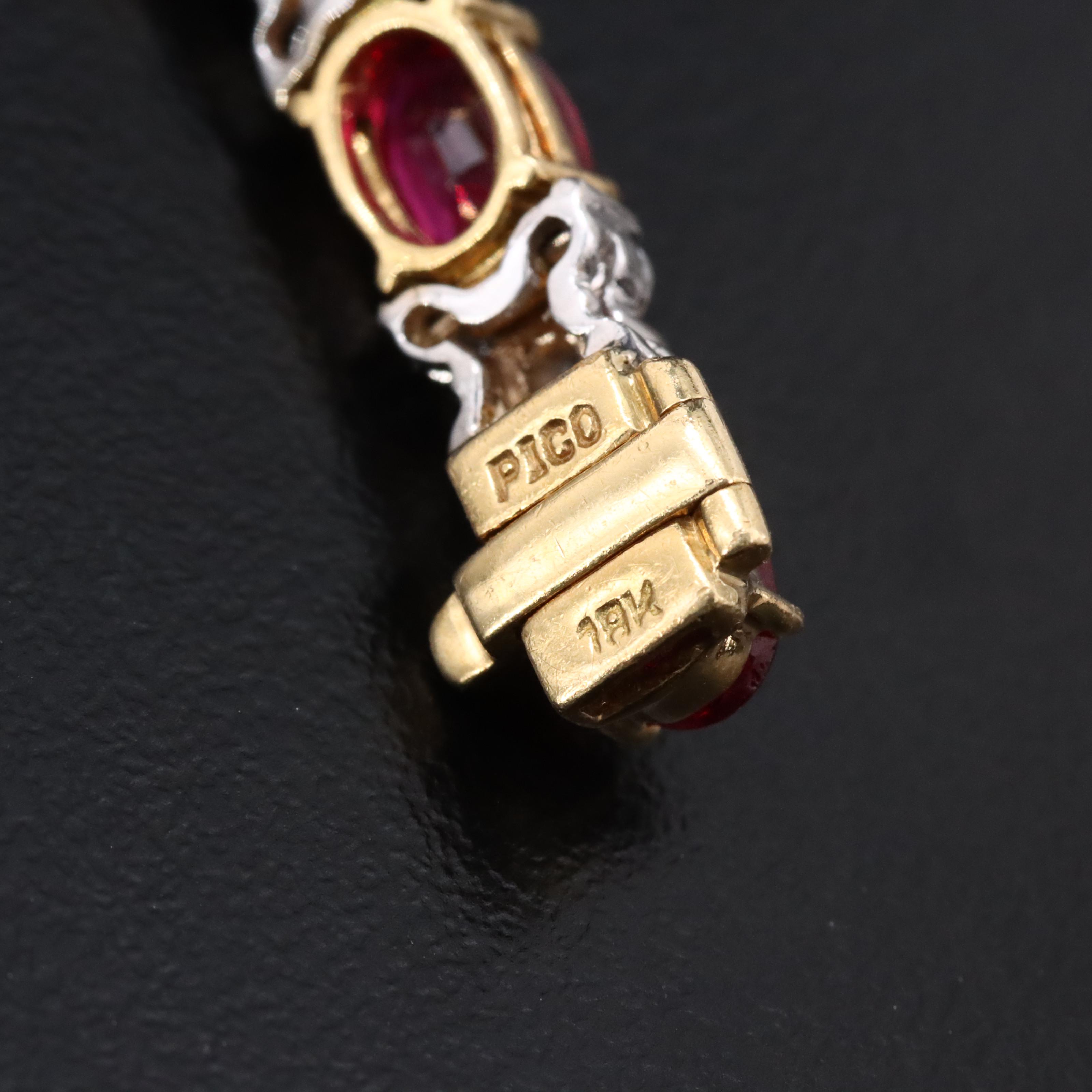 18K 9.00 CTW Ruby and 2.75 CTW Diamond Two-Tone Bracelet