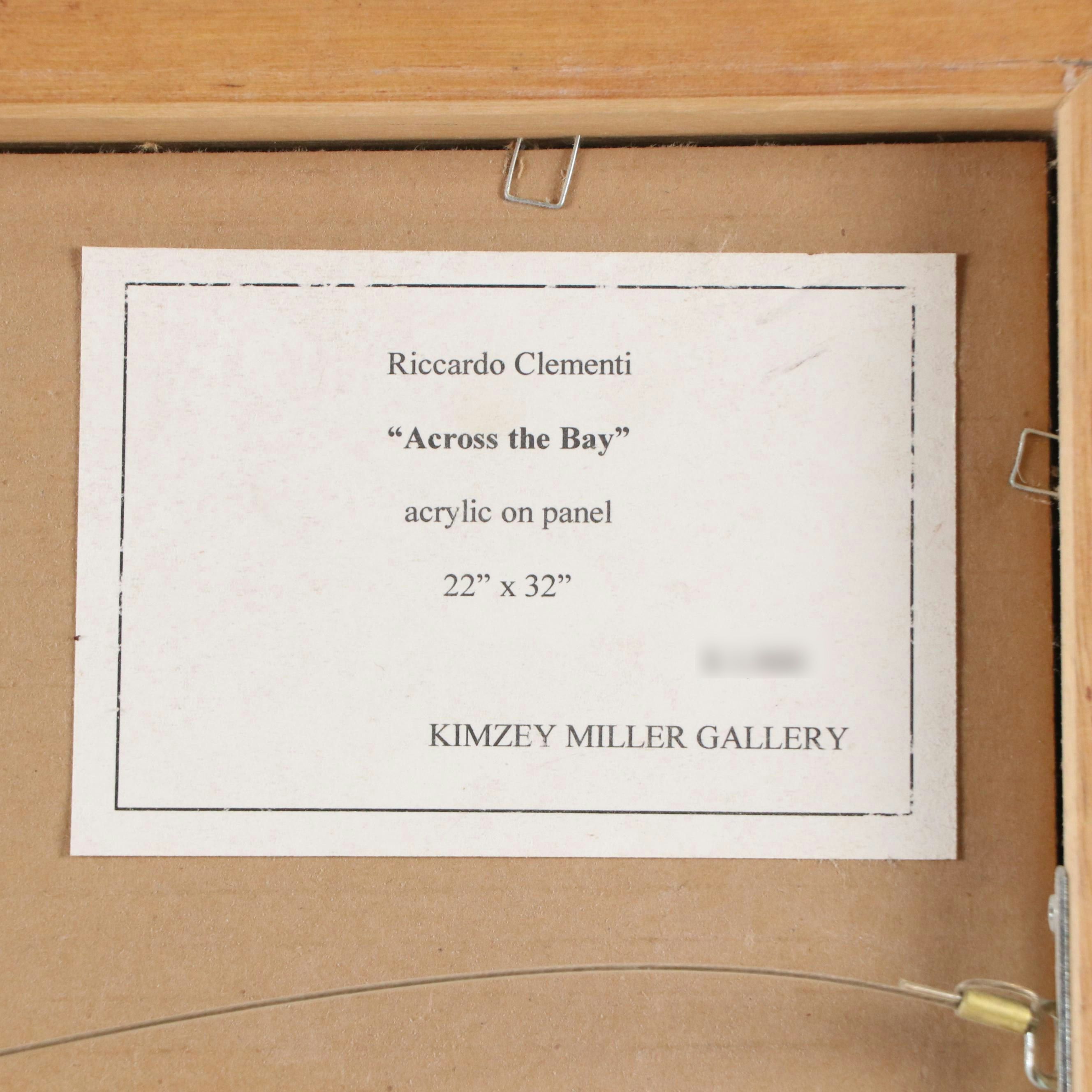 Riccardo Clementi Acrylic Painting "Across the Bay," Late 20th Century