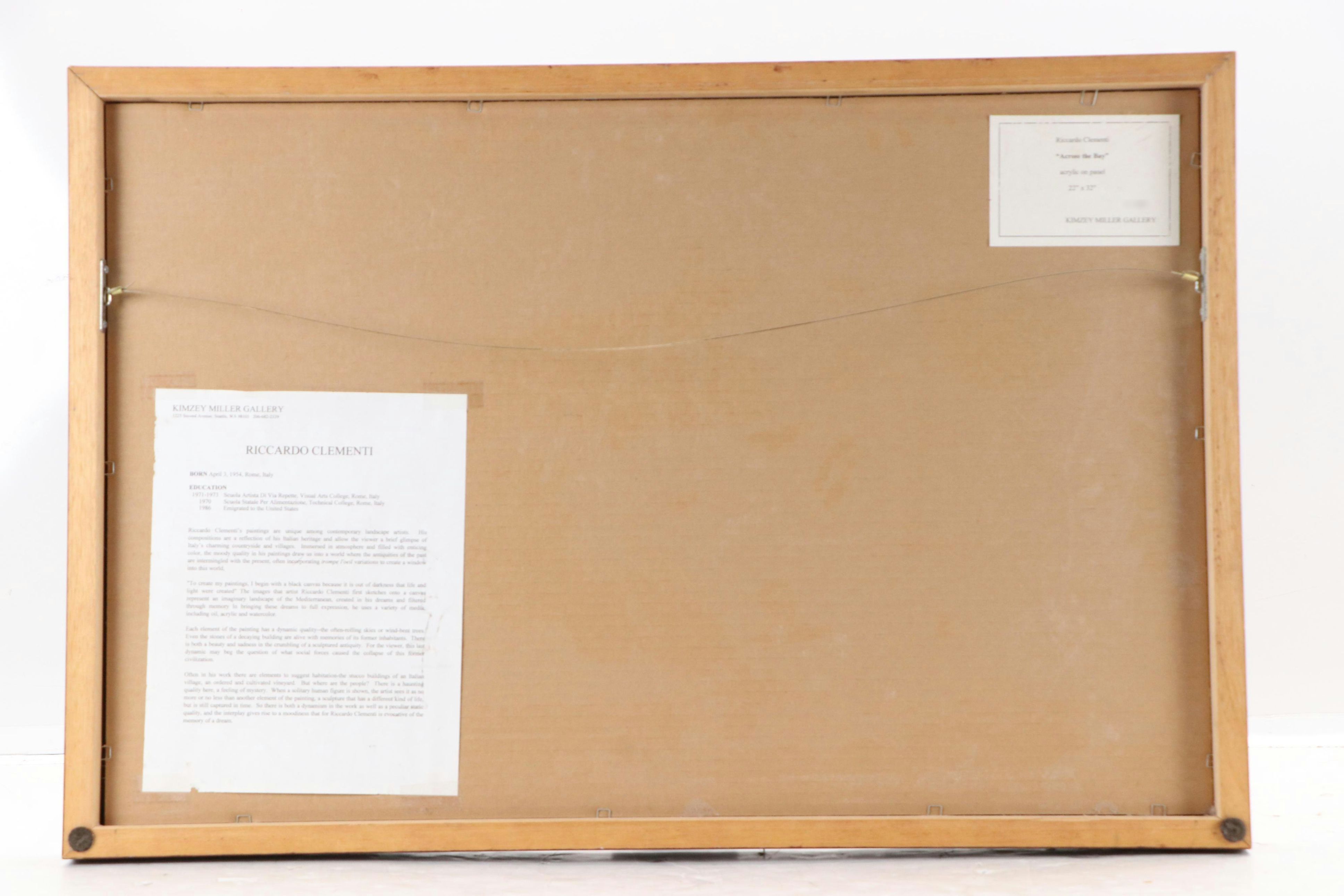 Riccardo Clementi Acrylic Painting "Across the Bay," Late 20th Century