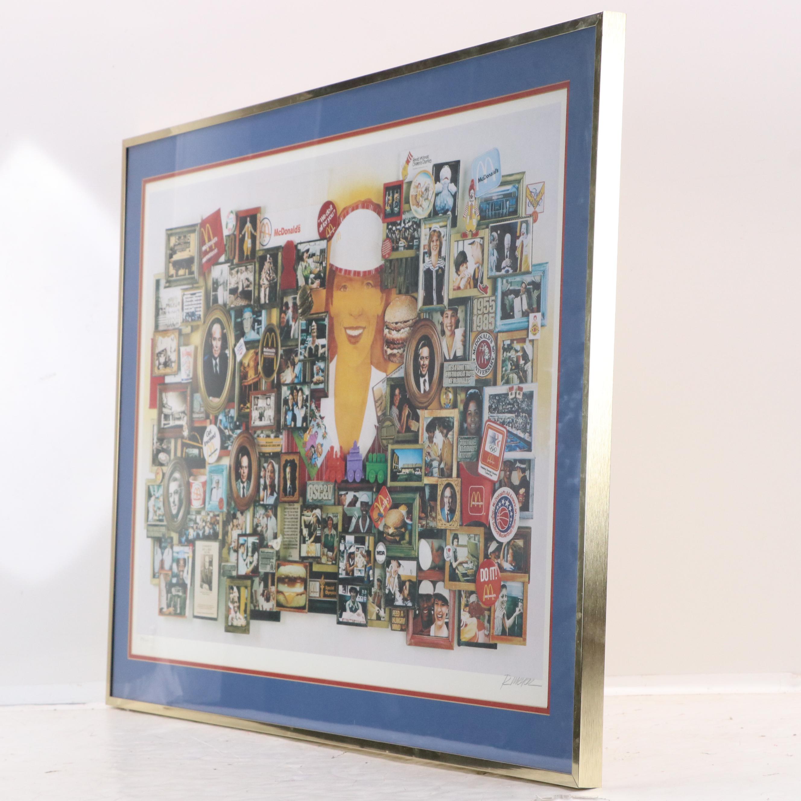 Large Lithograph Celebrating McDonald's 30th Anniversary, 1985