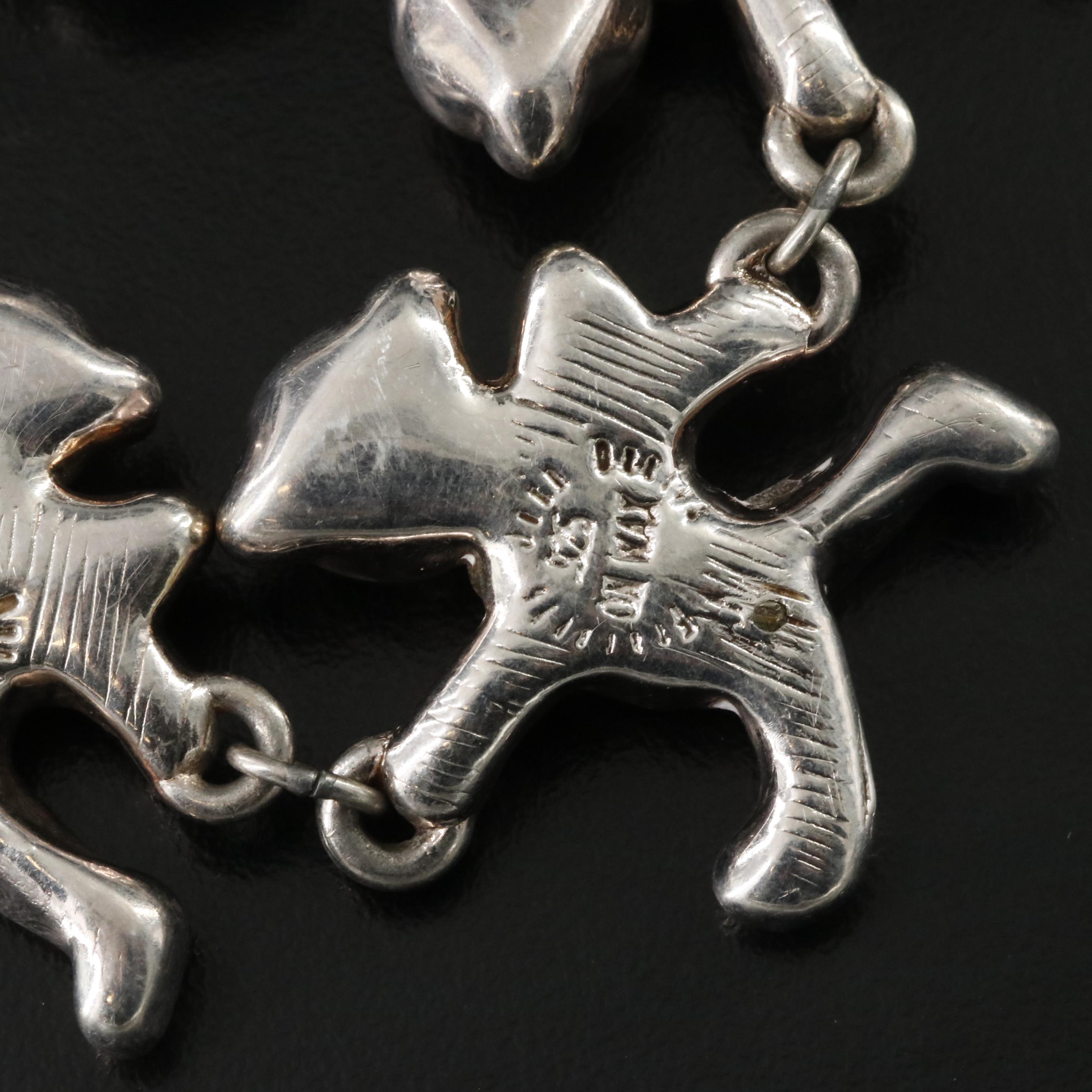 Frederick John Duclos Electroformed and Sterling Teddy Bear Necklace