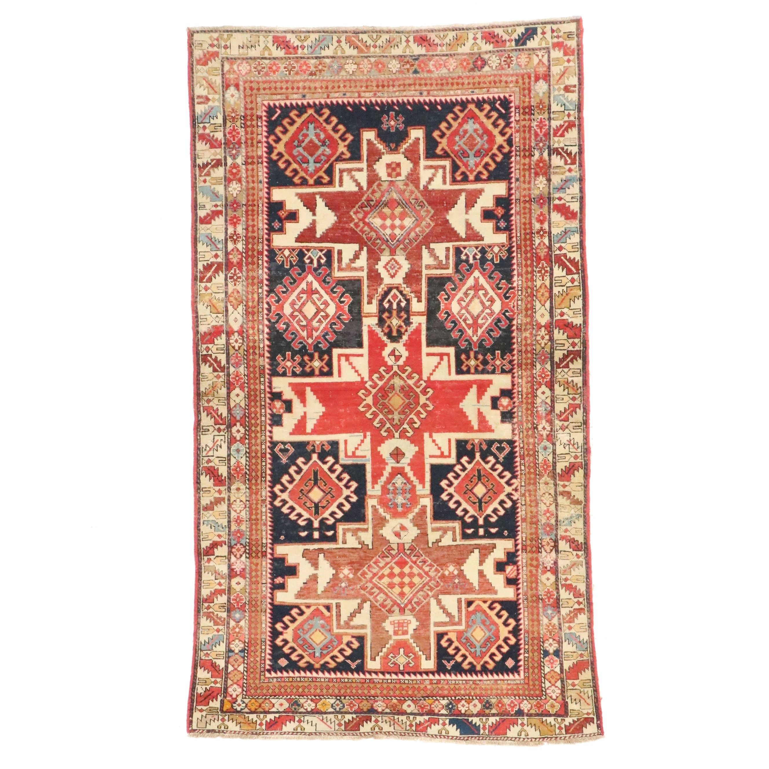 3'6 x 6'3 Hand-Knotted Caucasian Kazak Area Rug