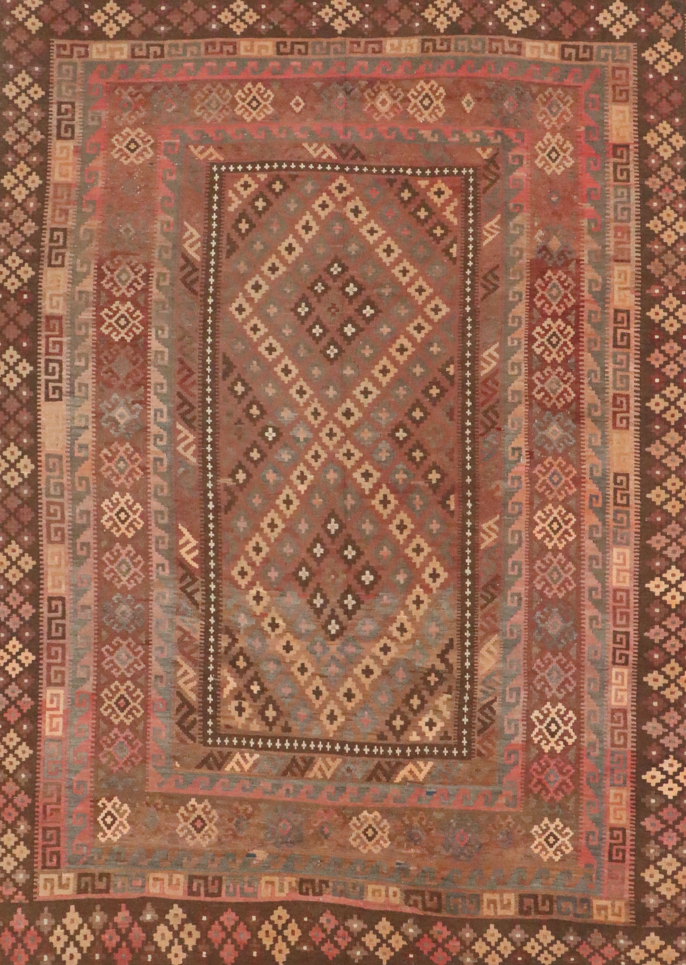 8'2 x 12'11 Handwoven Afghan Kilim Area Rug