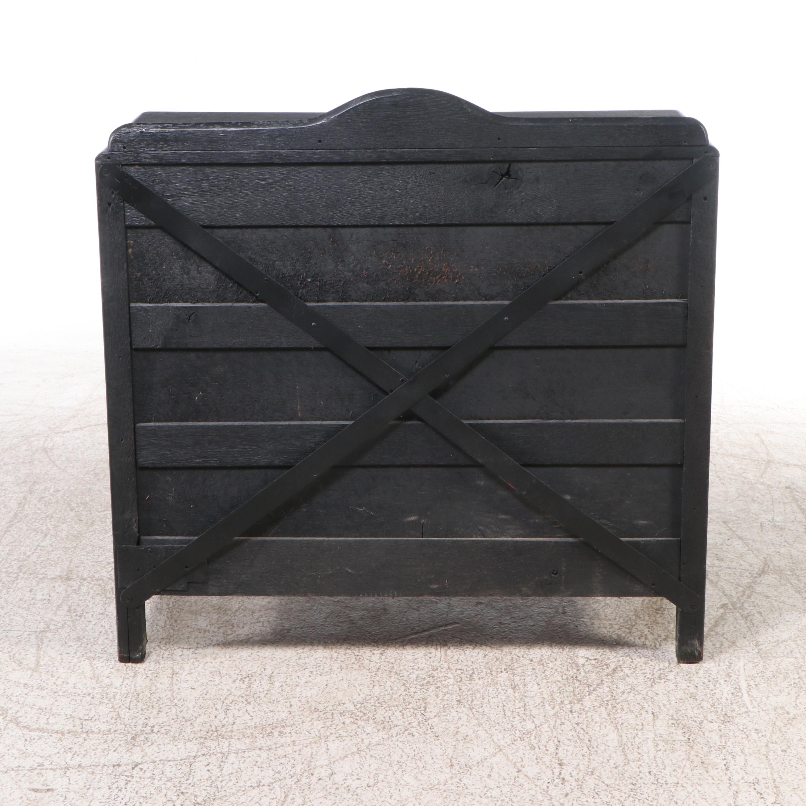 Traditional Style Painted Black Sideboard