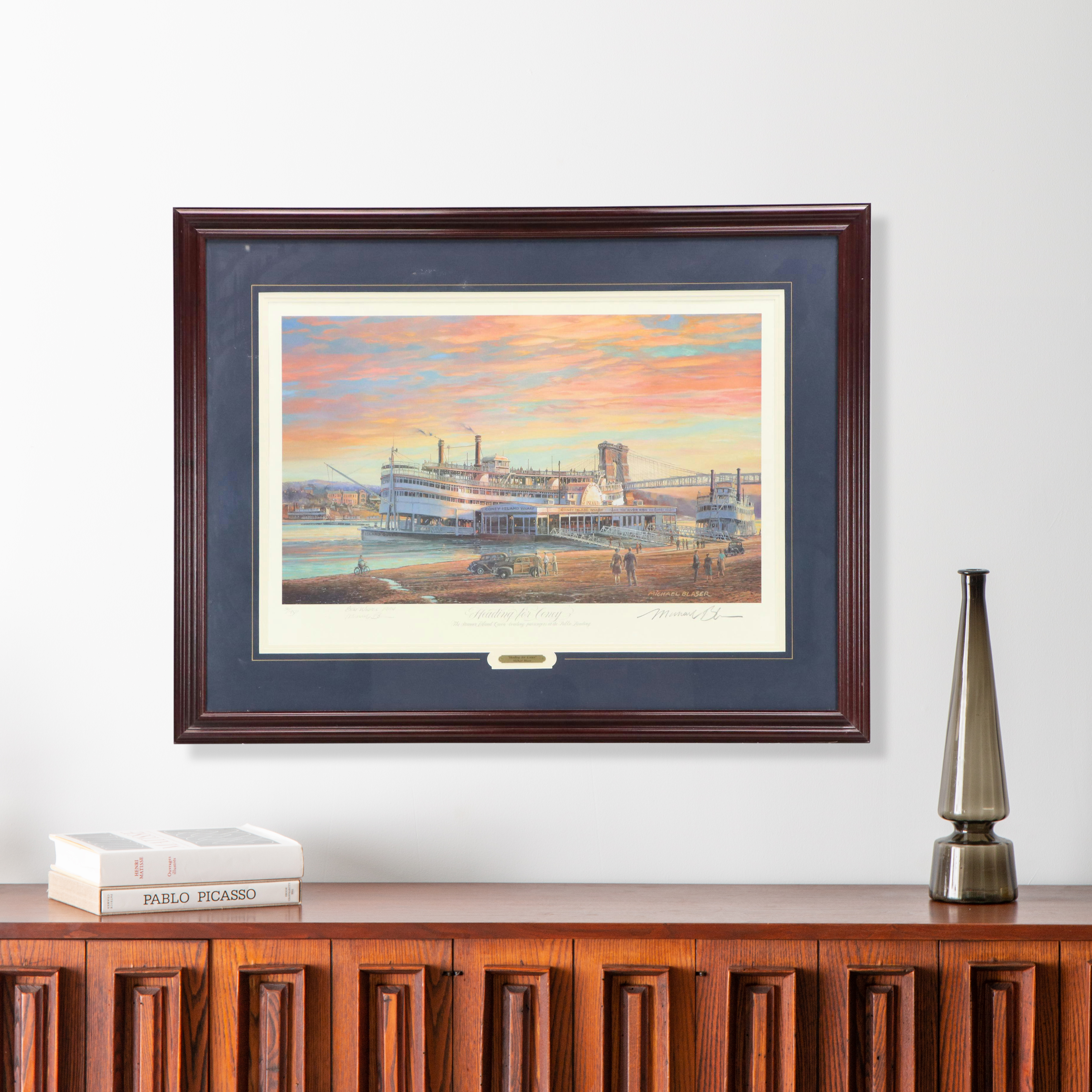 Michael Blaser Offset Lithograph "Heading for Coney," 1994