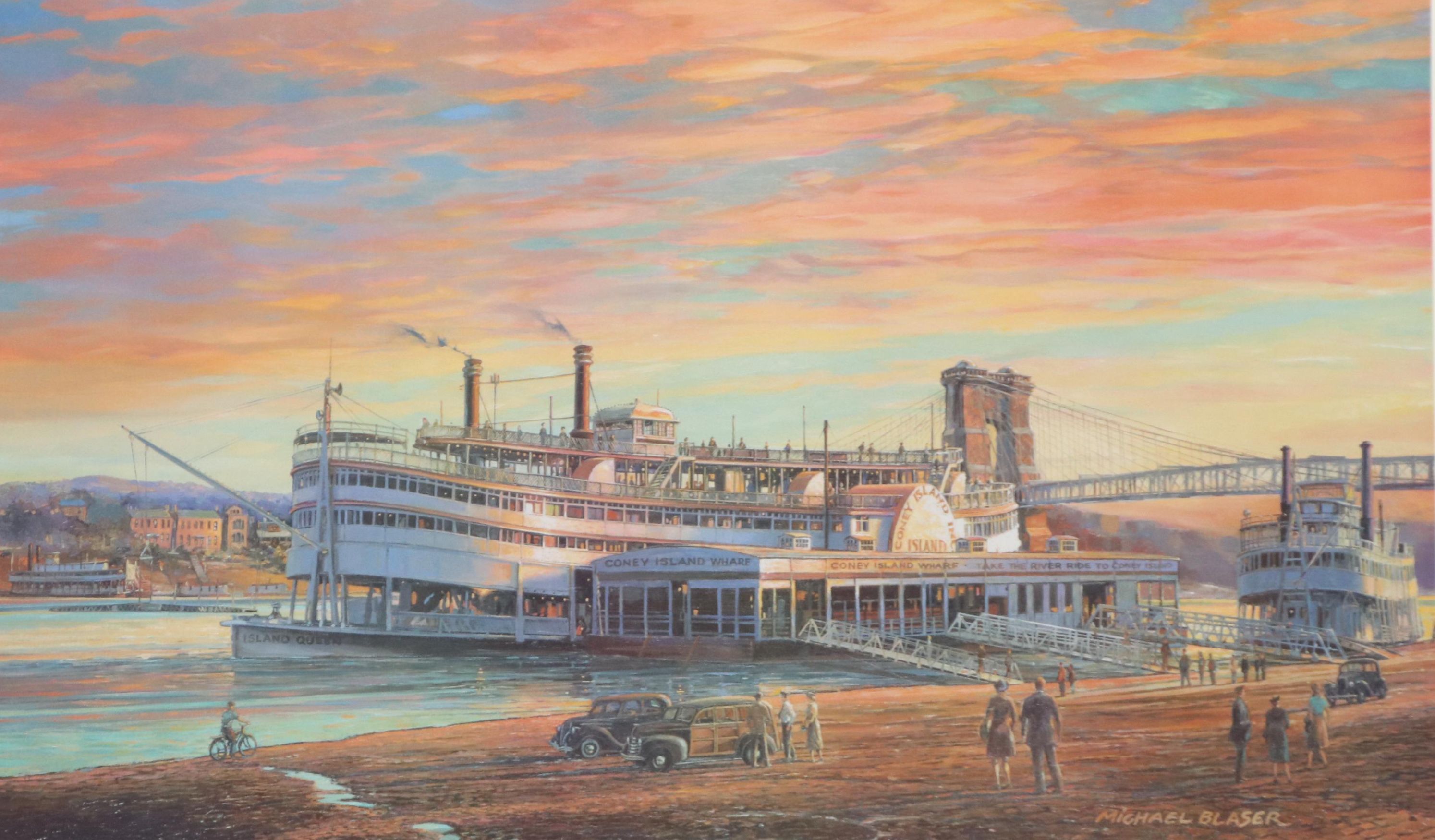 Michael Blaser Offset Lithograph "Heading for Coney," 1994