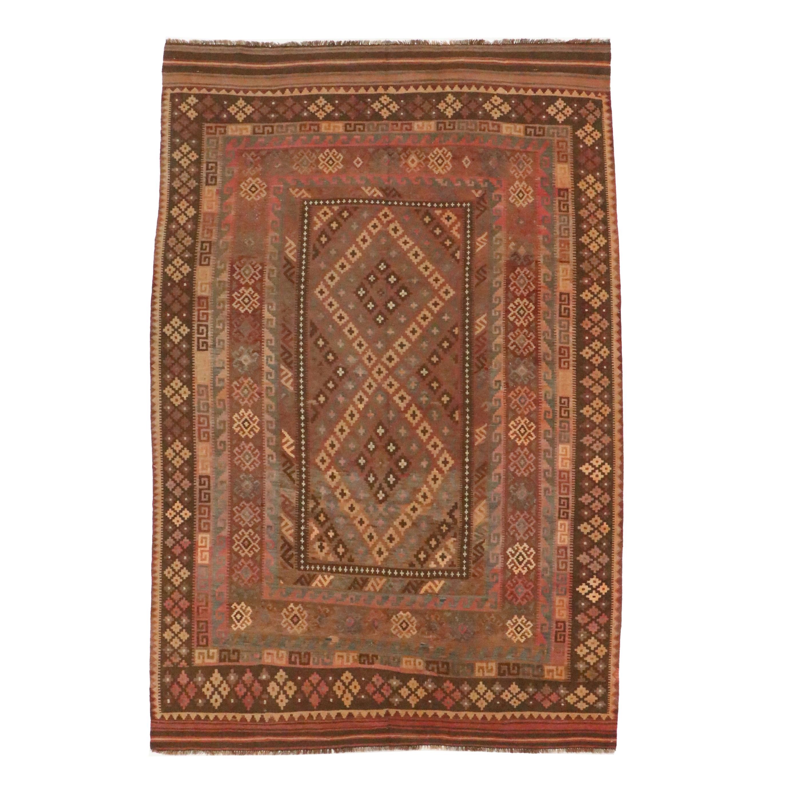 8'2 x 12'11 Handwoven Afghan Kilim Area Rug