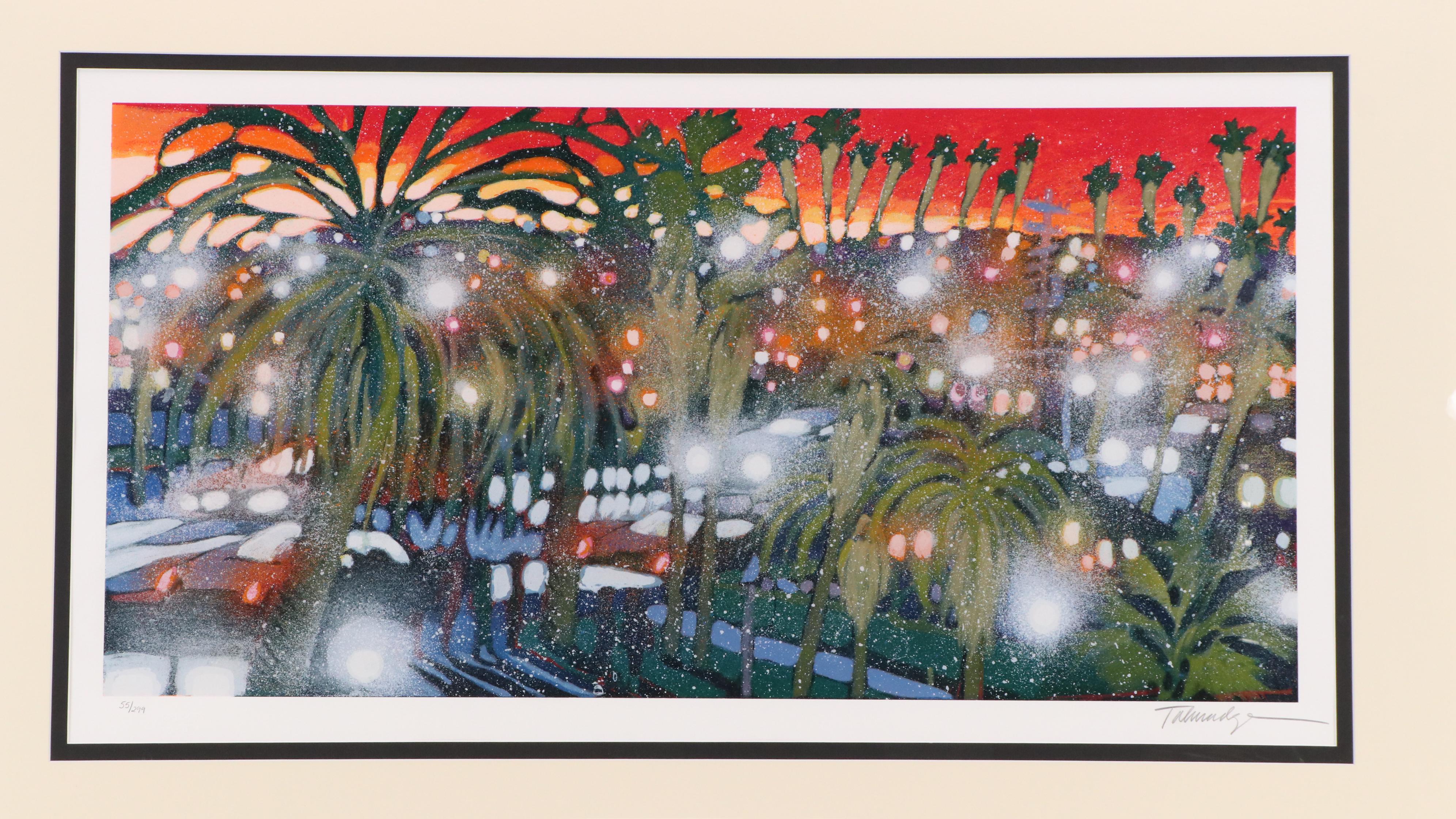 James Talmadge Serigraph, "Santa Monica Sunset," Late 20th Century