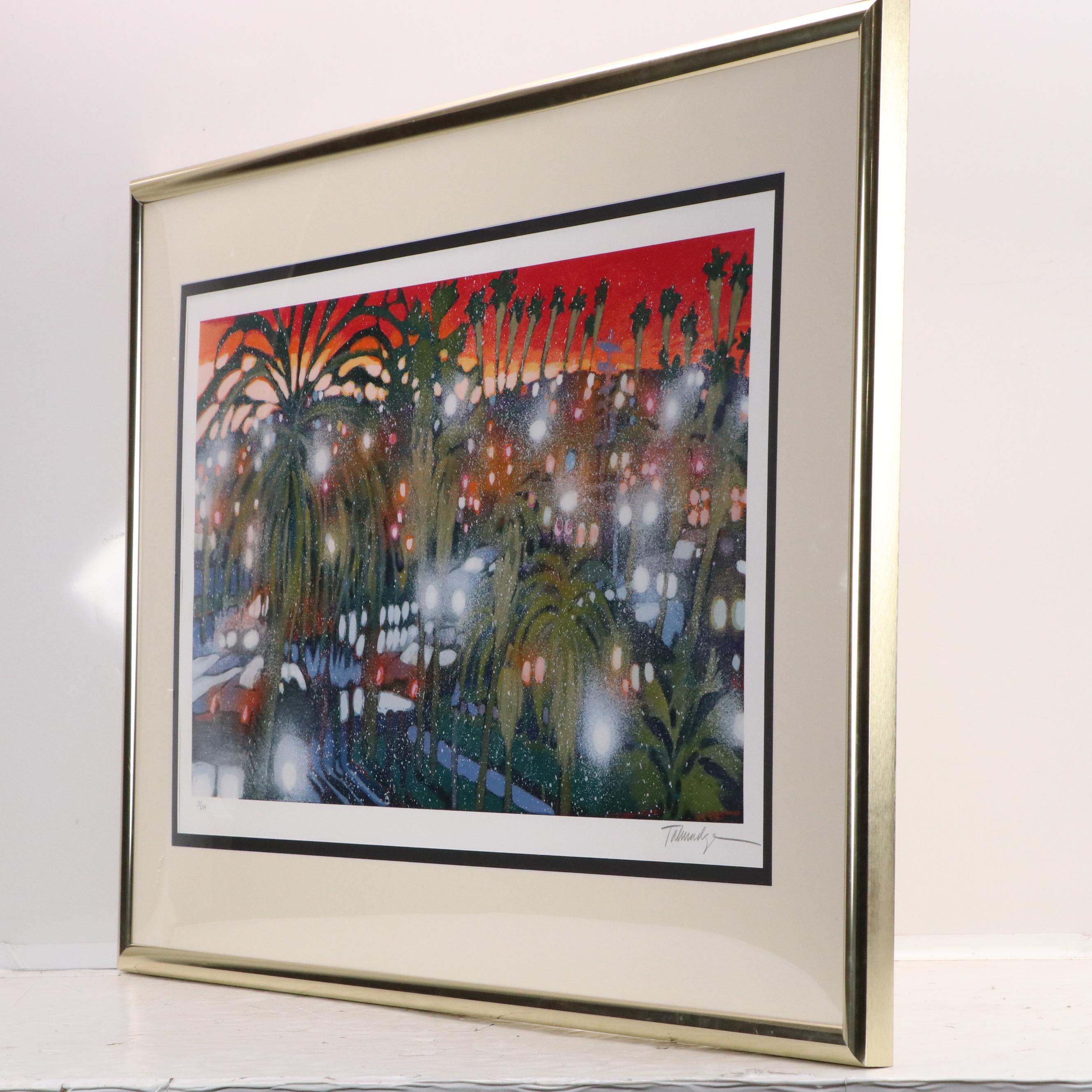James Talmadge Serigraph, "Santa Monica Sunset," Late 20th Century