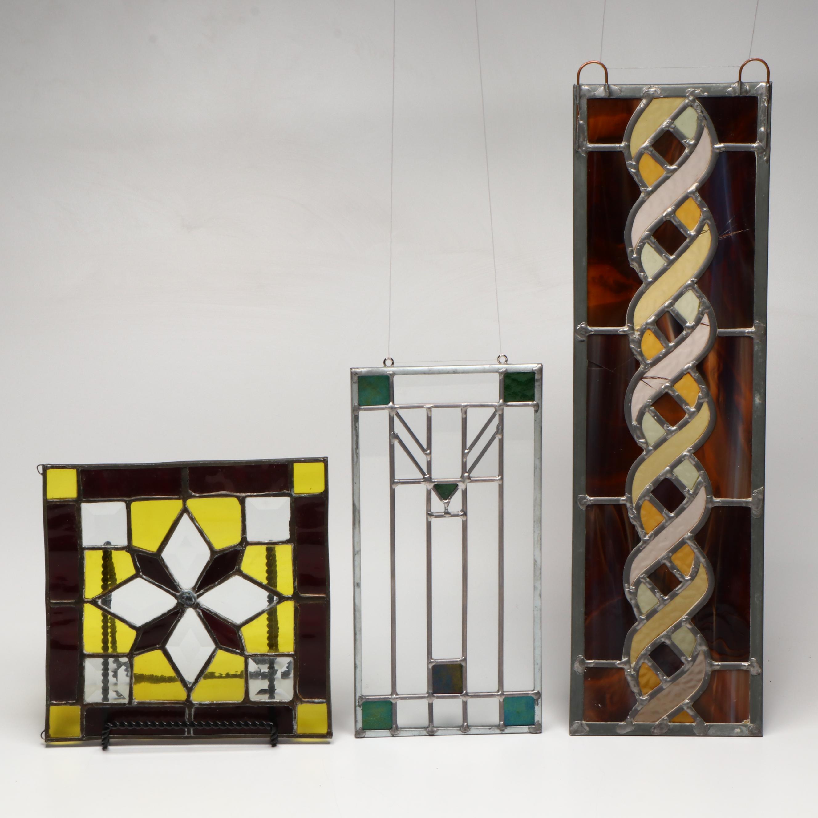 Arts & Crafts Style and Other Stained Glass Window Panels
