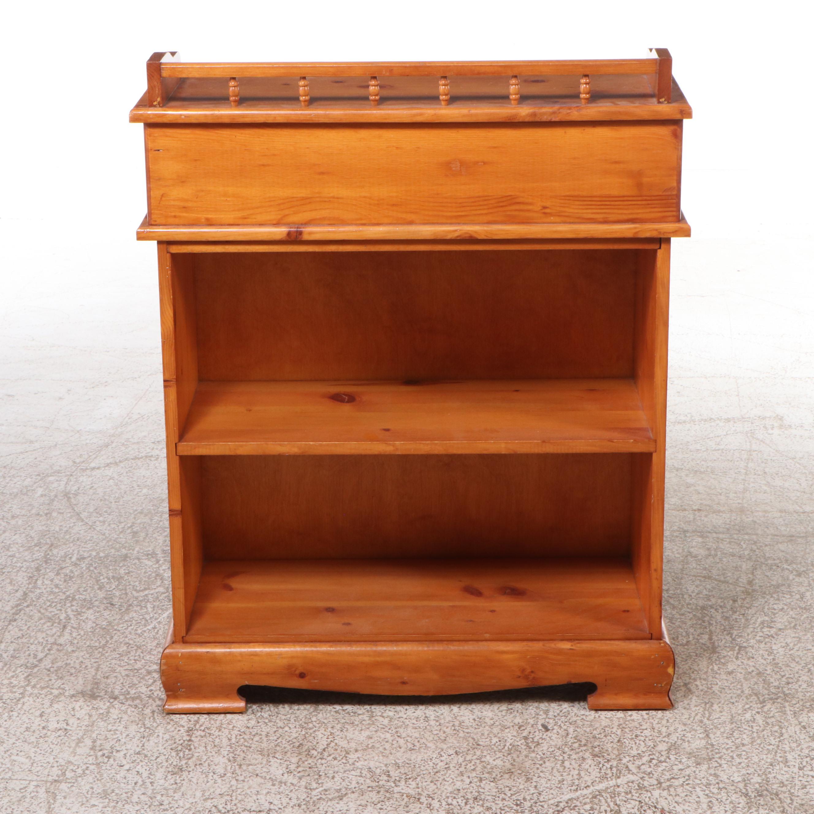 Victorian Style Pine Davenport Desk, Mid to Late 20th Century