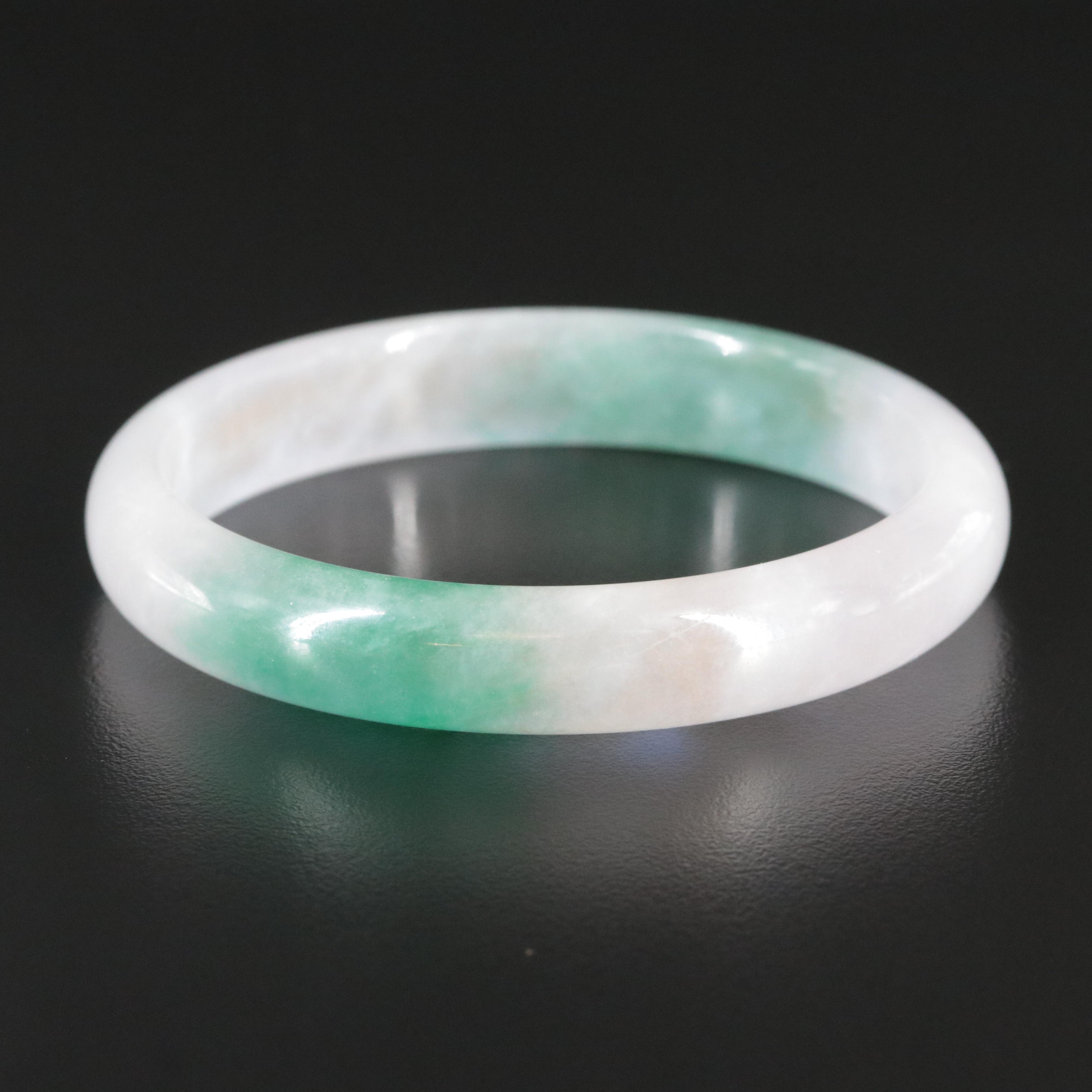 Jadeite Hololith Bangle Bracelet