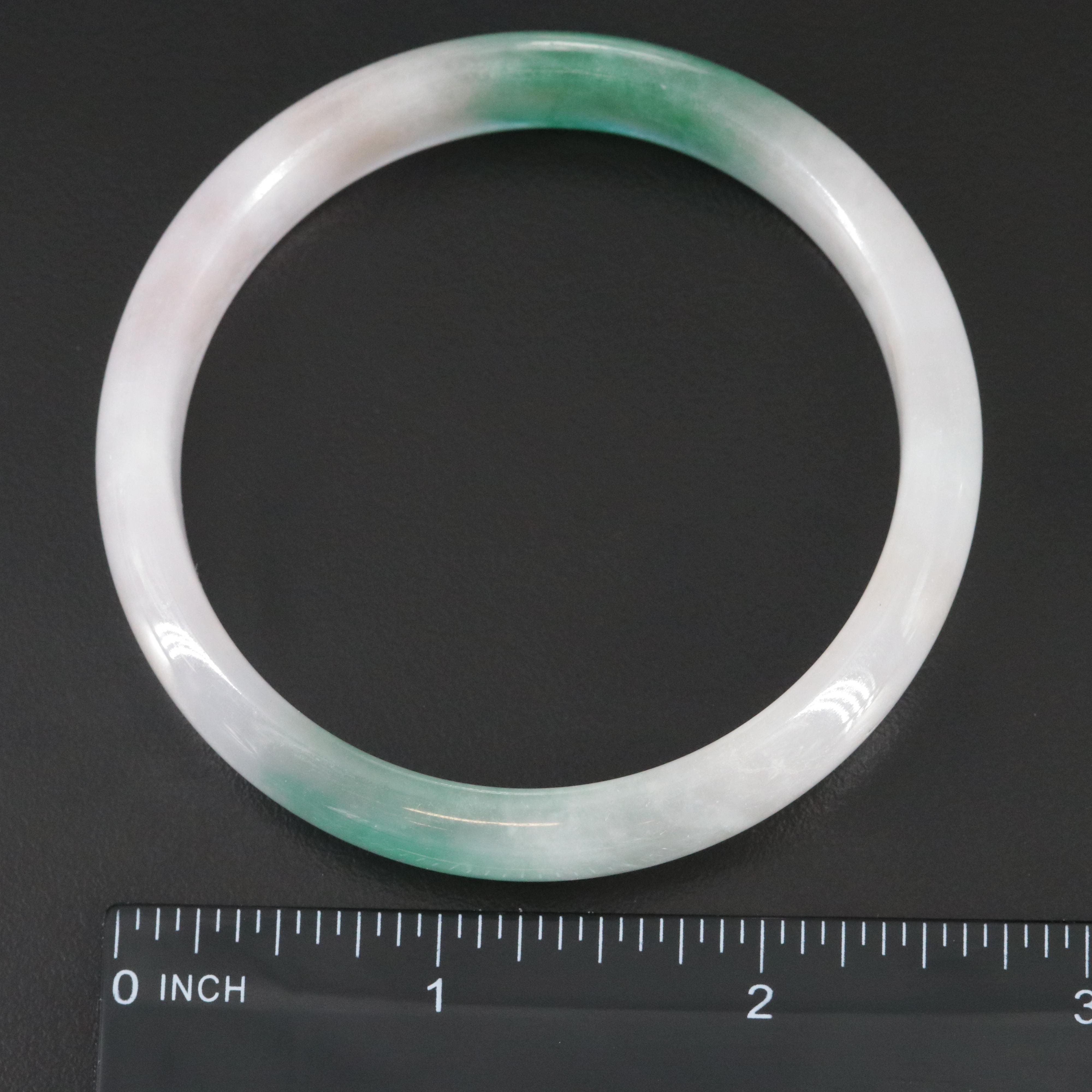 Jadeite Hololith Bangle Bracelet