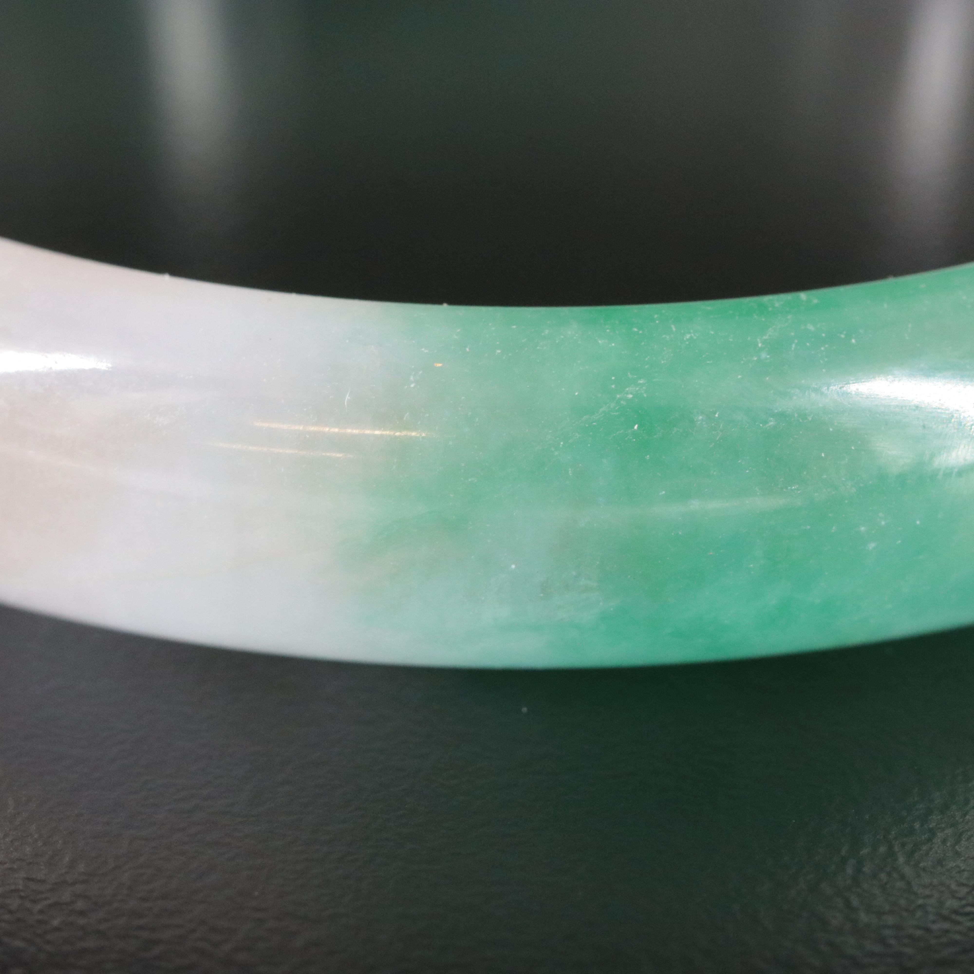 Jadeite Hololith Bangle Bracelet