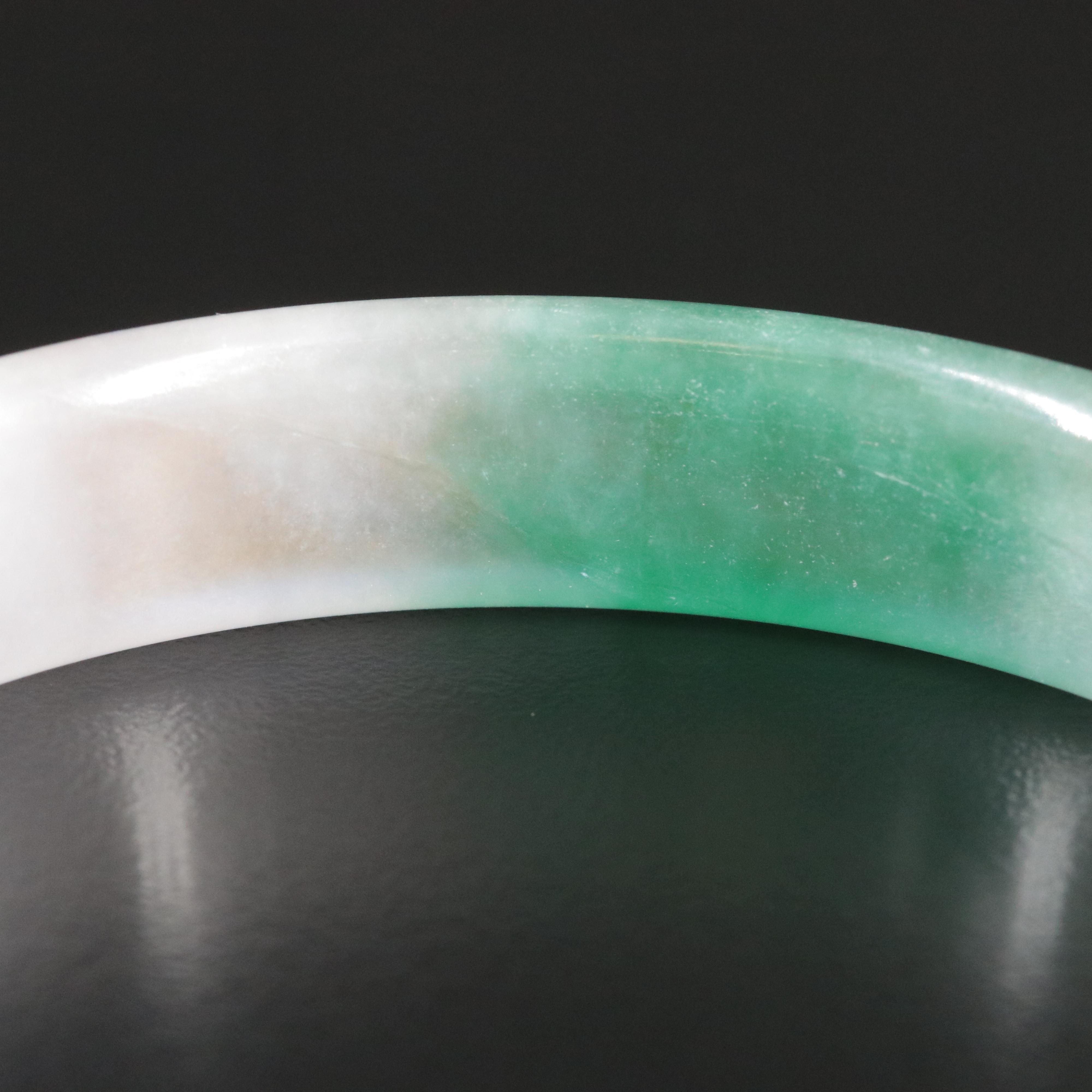 Jadeite Hololith Bangle Bracelet