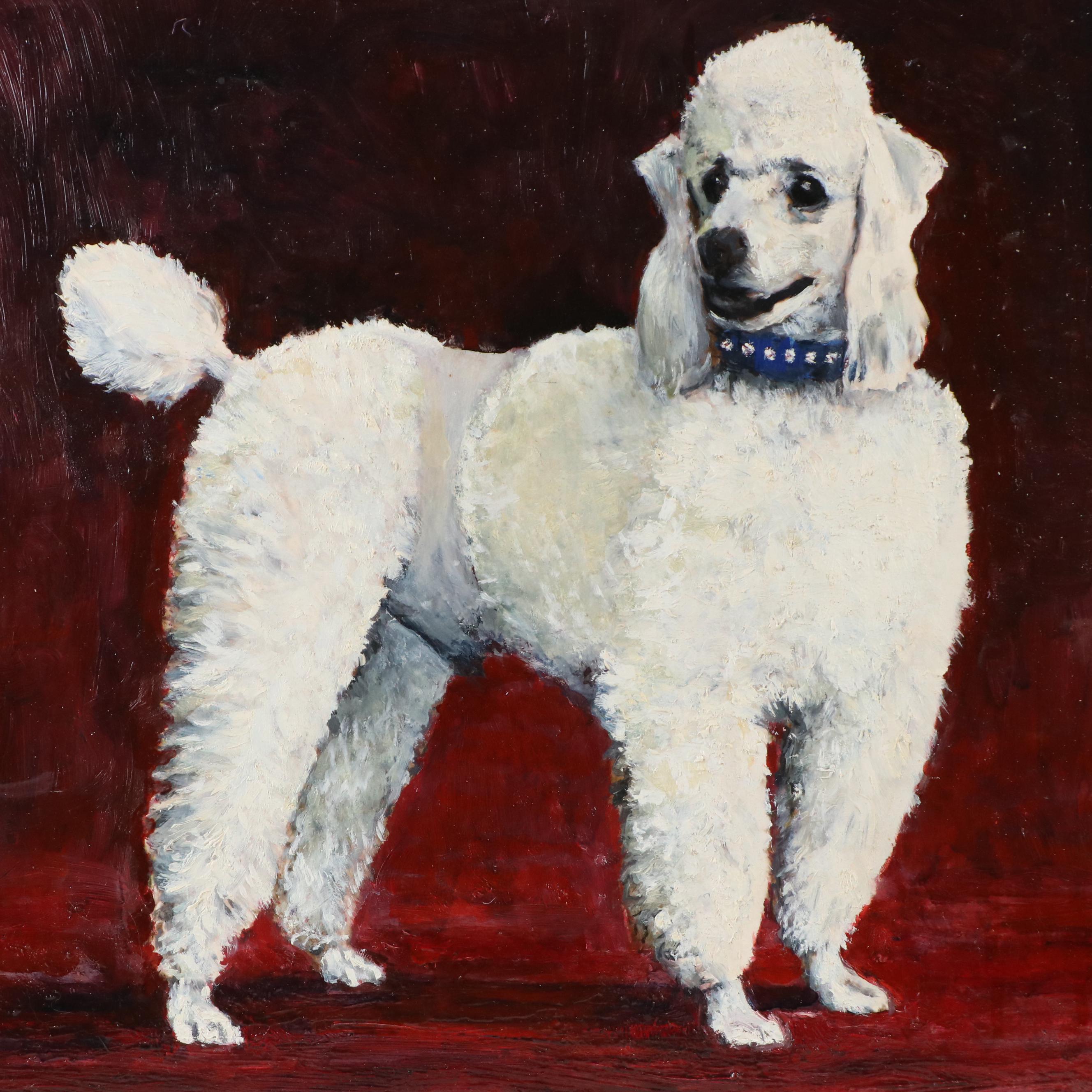Ragan Poodle Pet Portrait Oil Painting "Andre"