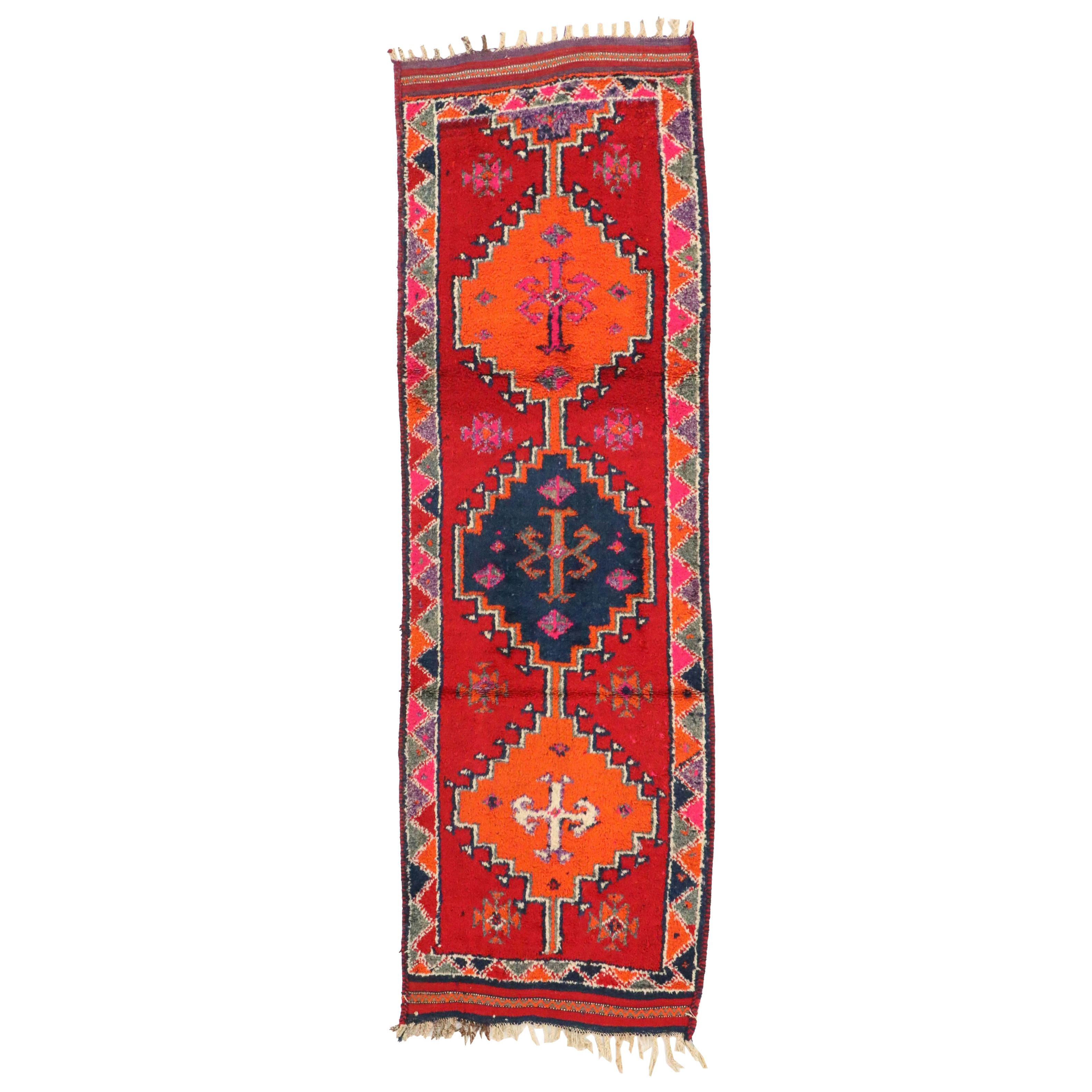 3'6 x 11'6 Hand-Knotted Moroccan Berber Long Rug