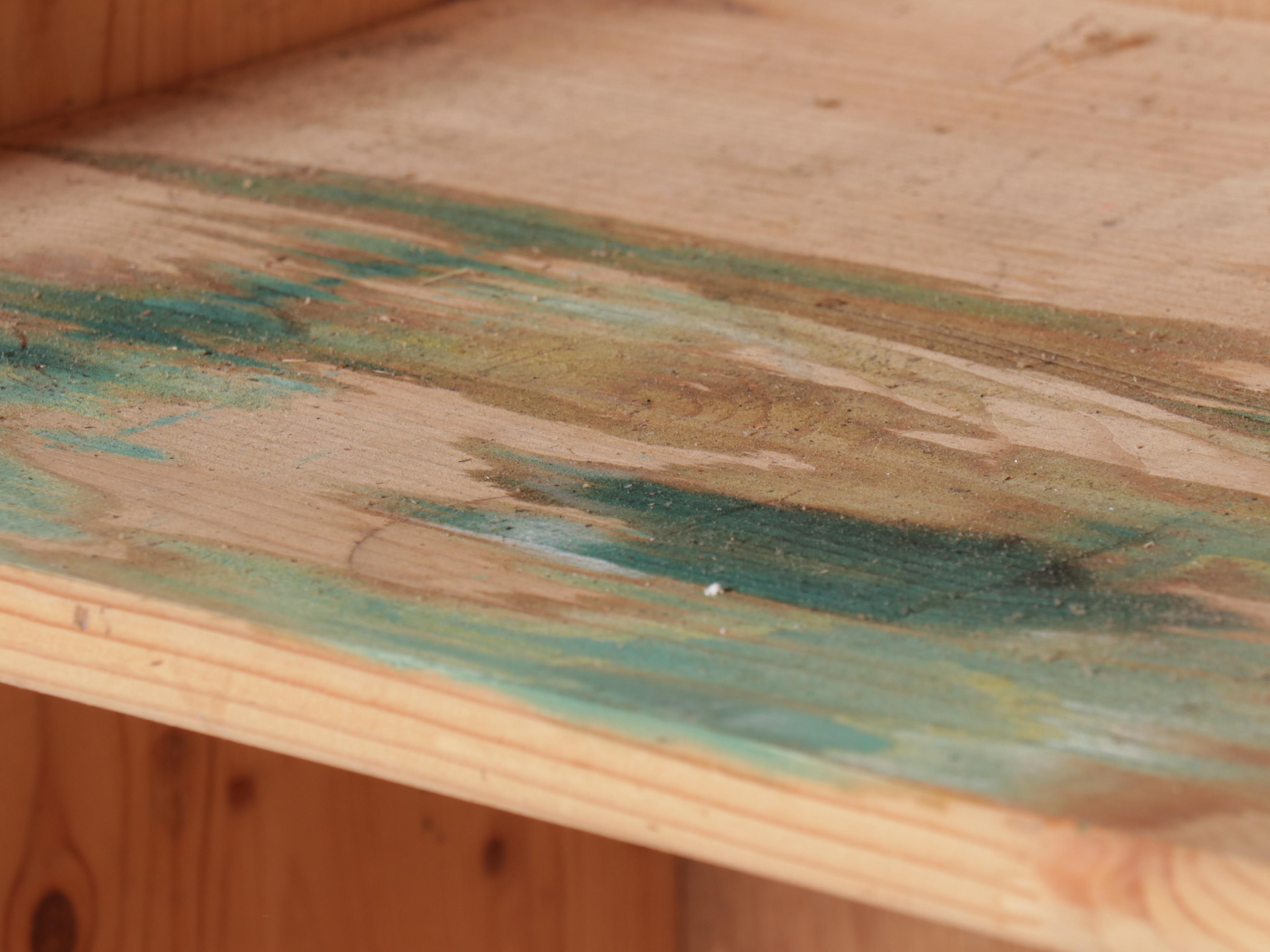 Traditional Style Distressed Pine Cabinet