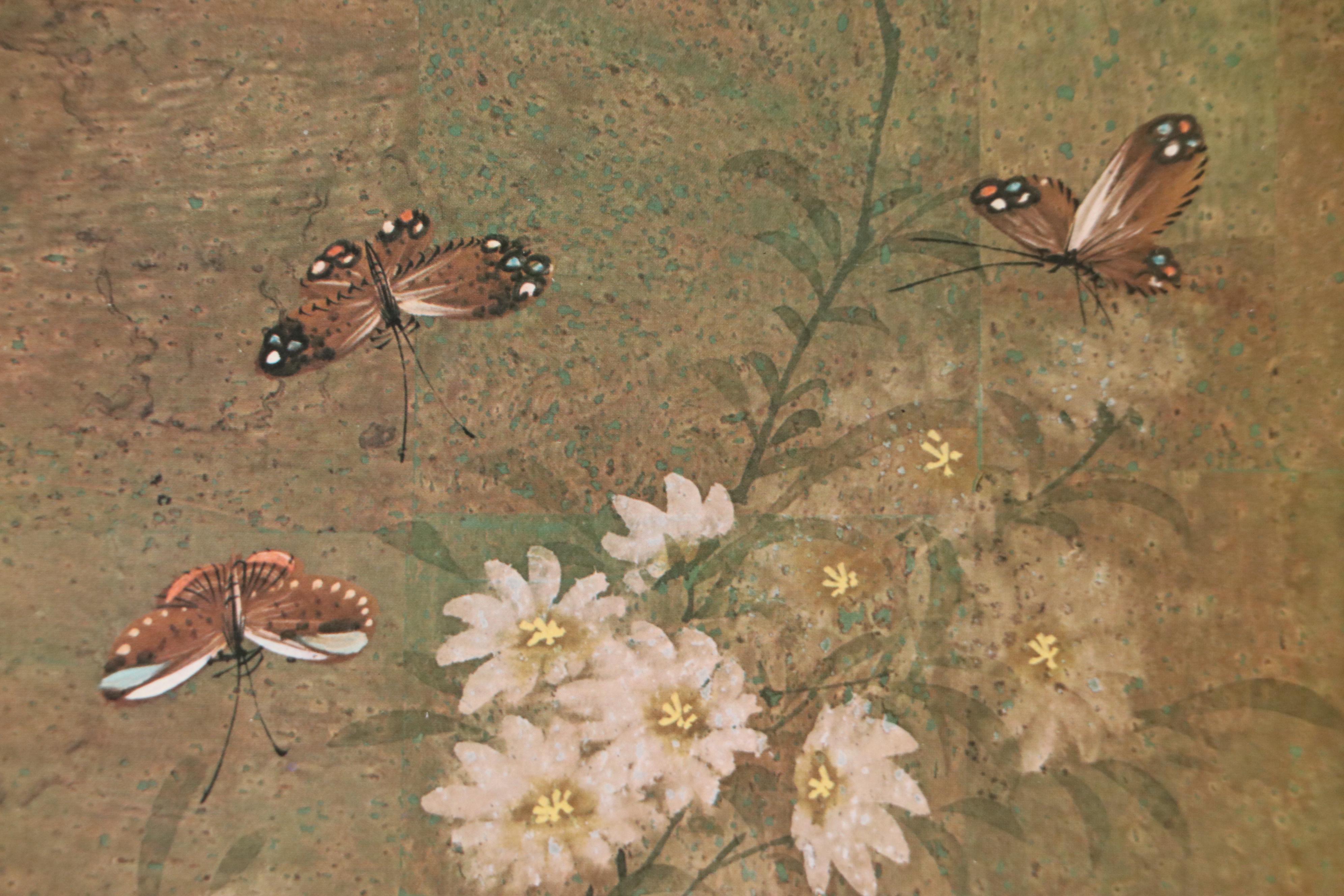 Offset Lithograph Reproduction After a Japanese Painting,  Mid-20th Century