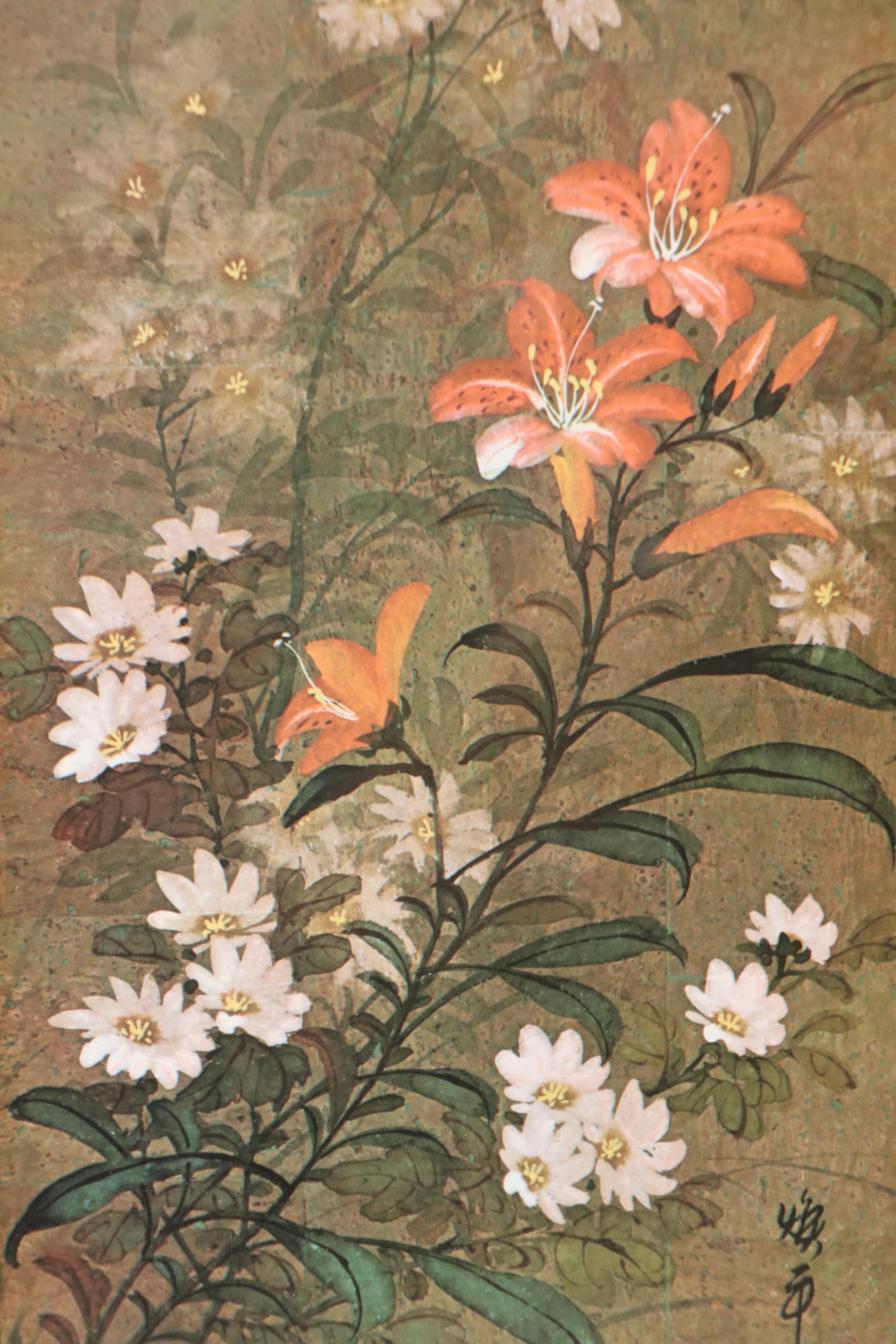 Offset Lithograph Reproduction After a Japanese Painting,  Mid-20th Century