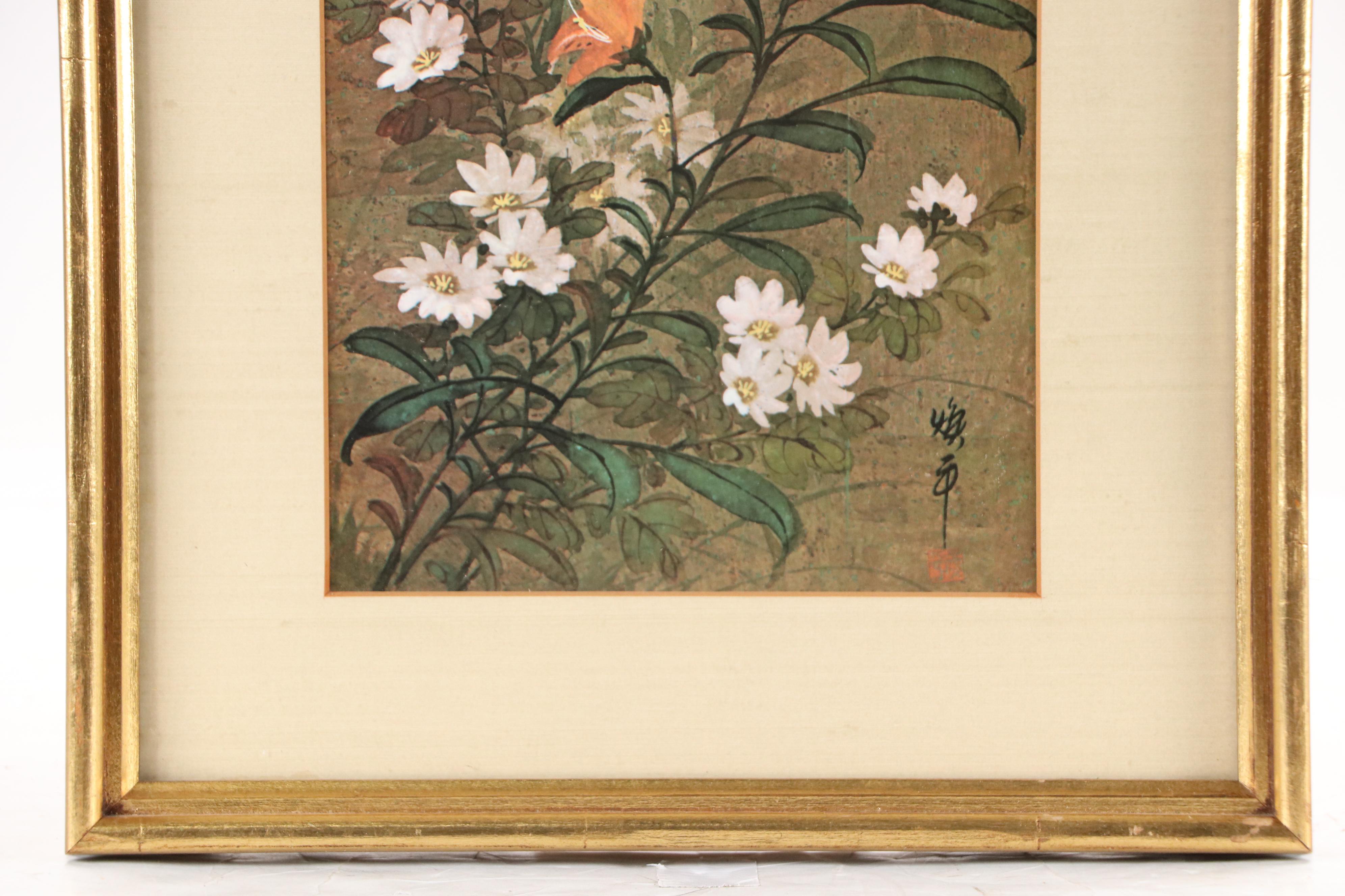 Offset Lithograph Reproduction After a Japanese Painting,  Mid-20th Century