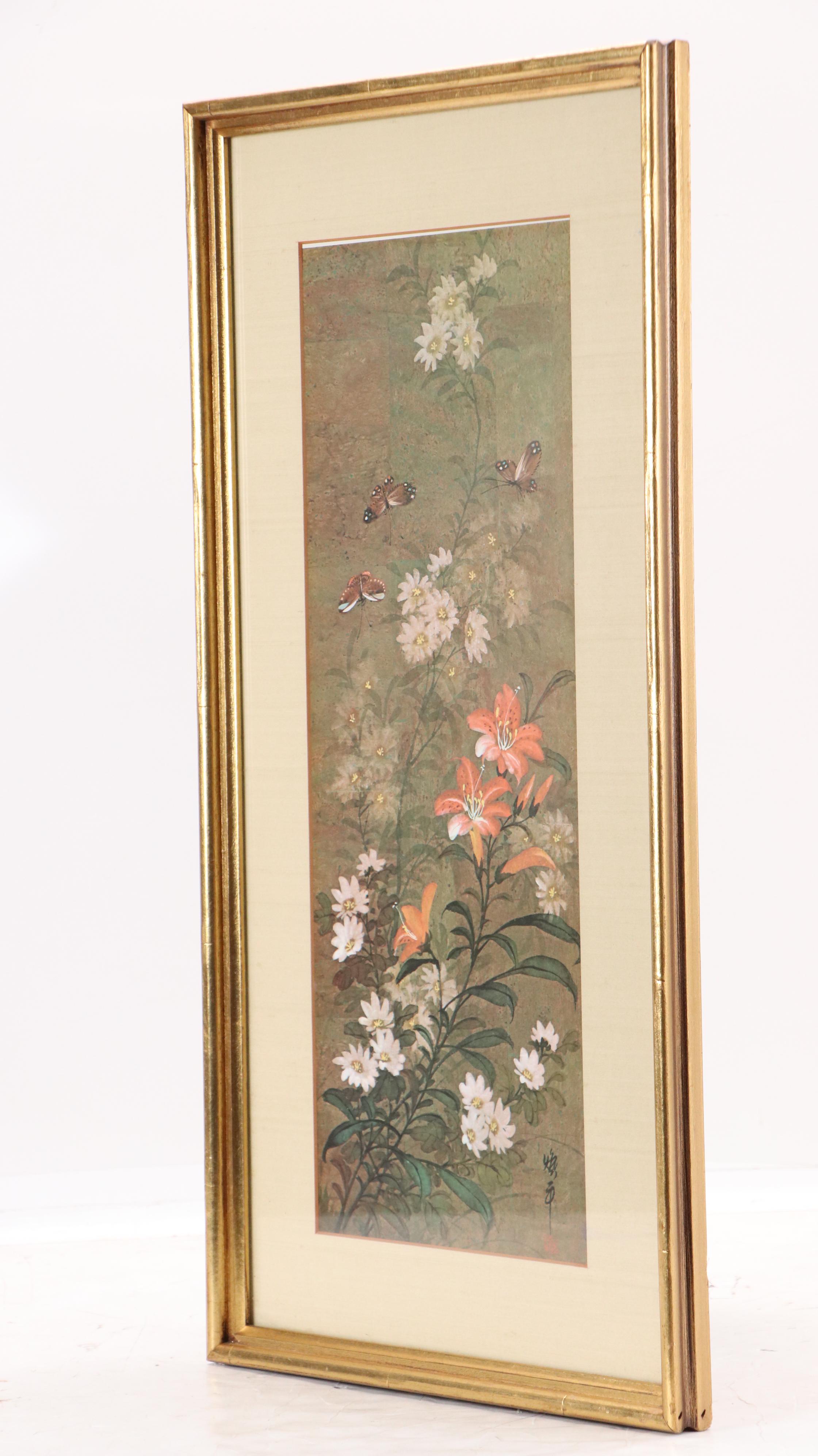 Offset Lithograph Reproduction After a Japanese Painting,  Mid-20th Century