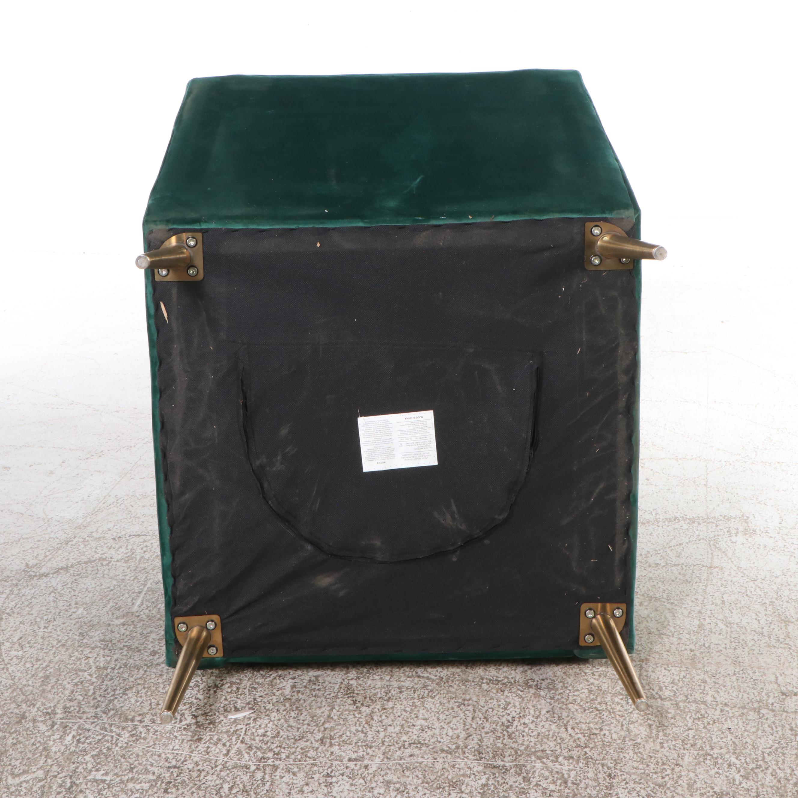 Emerald Green Tufted Velvet Armchair