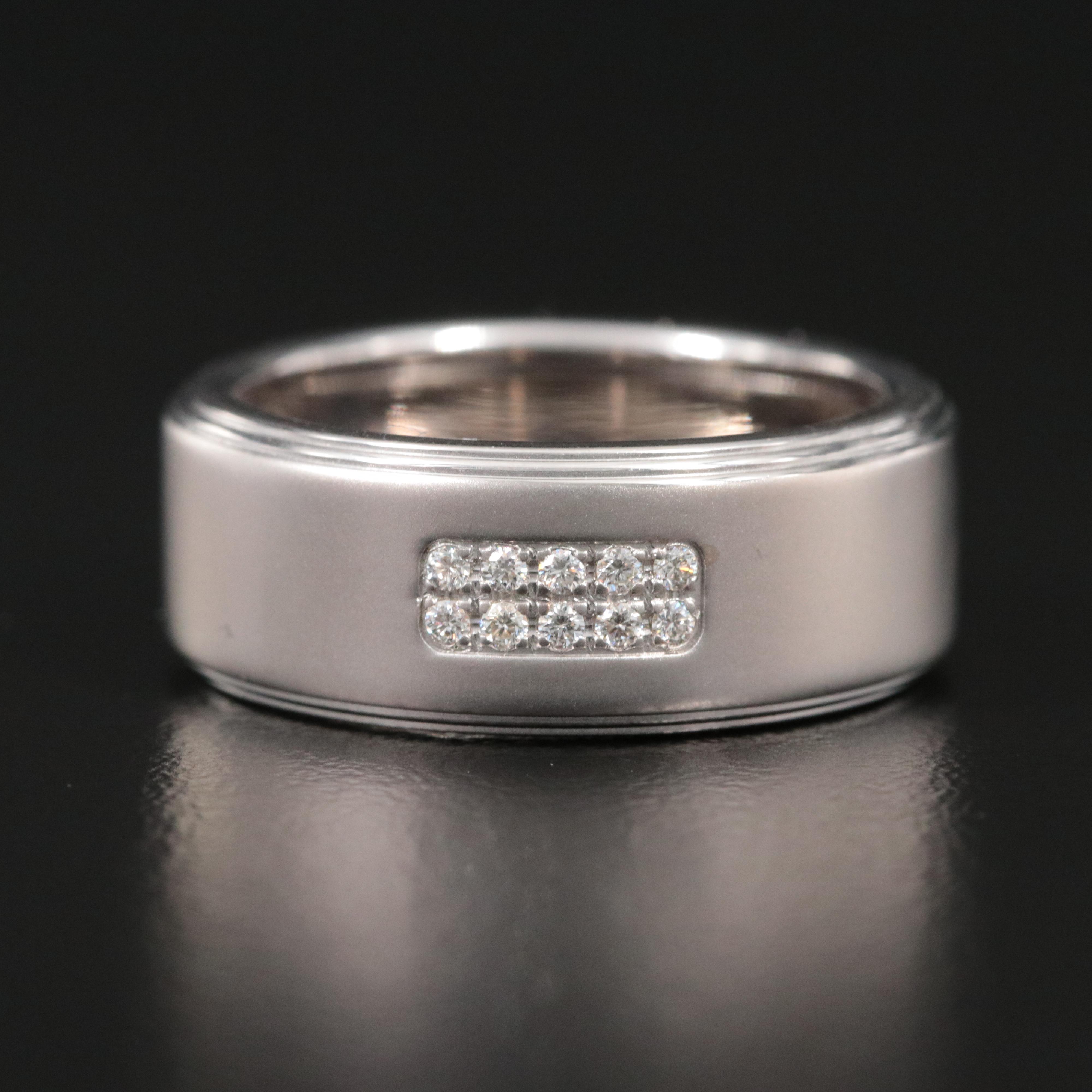 Tiffany & Co. 18K Diamond Band with Brushed Finish