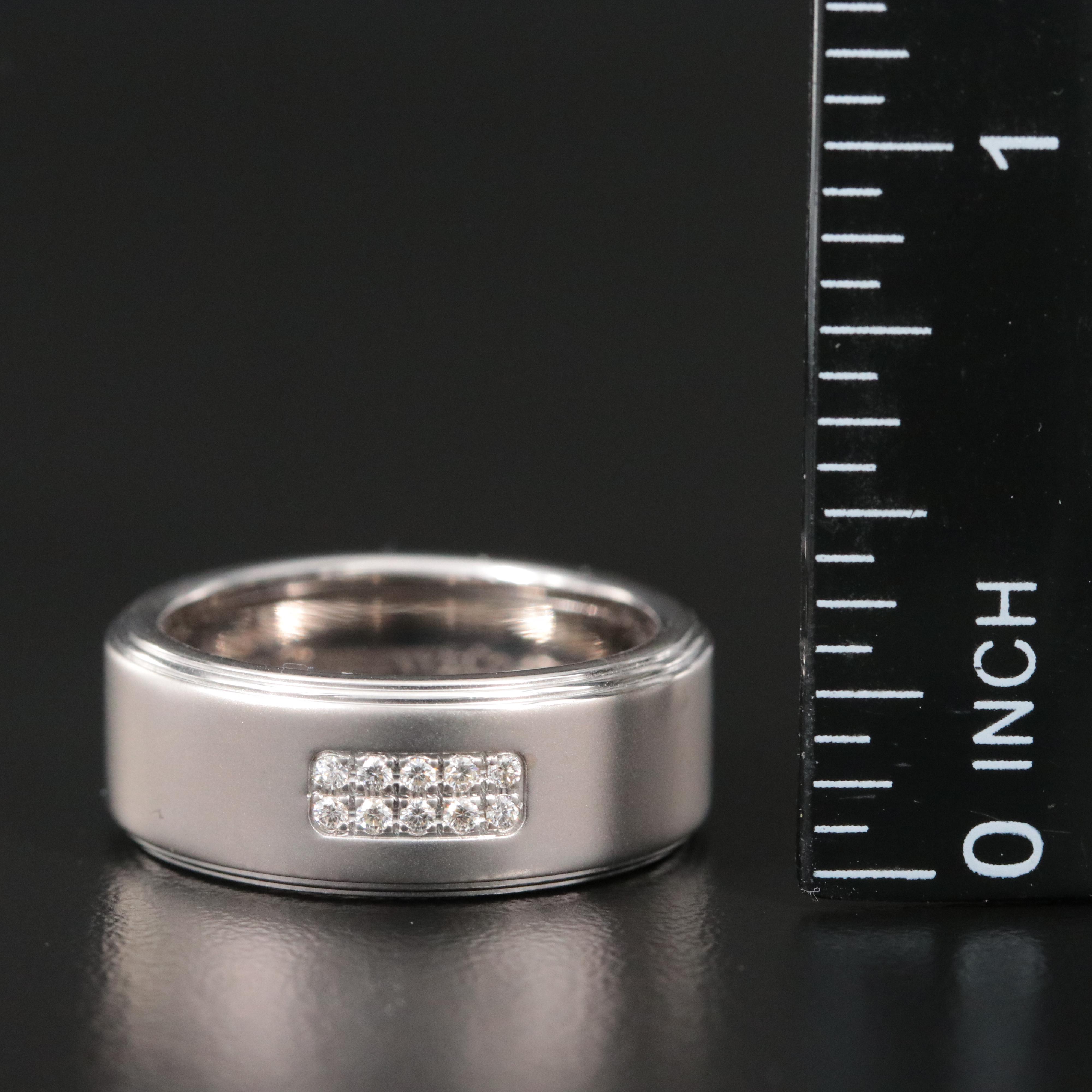 Tiffany & Co. 18K Diamond Band with Brushed Finish