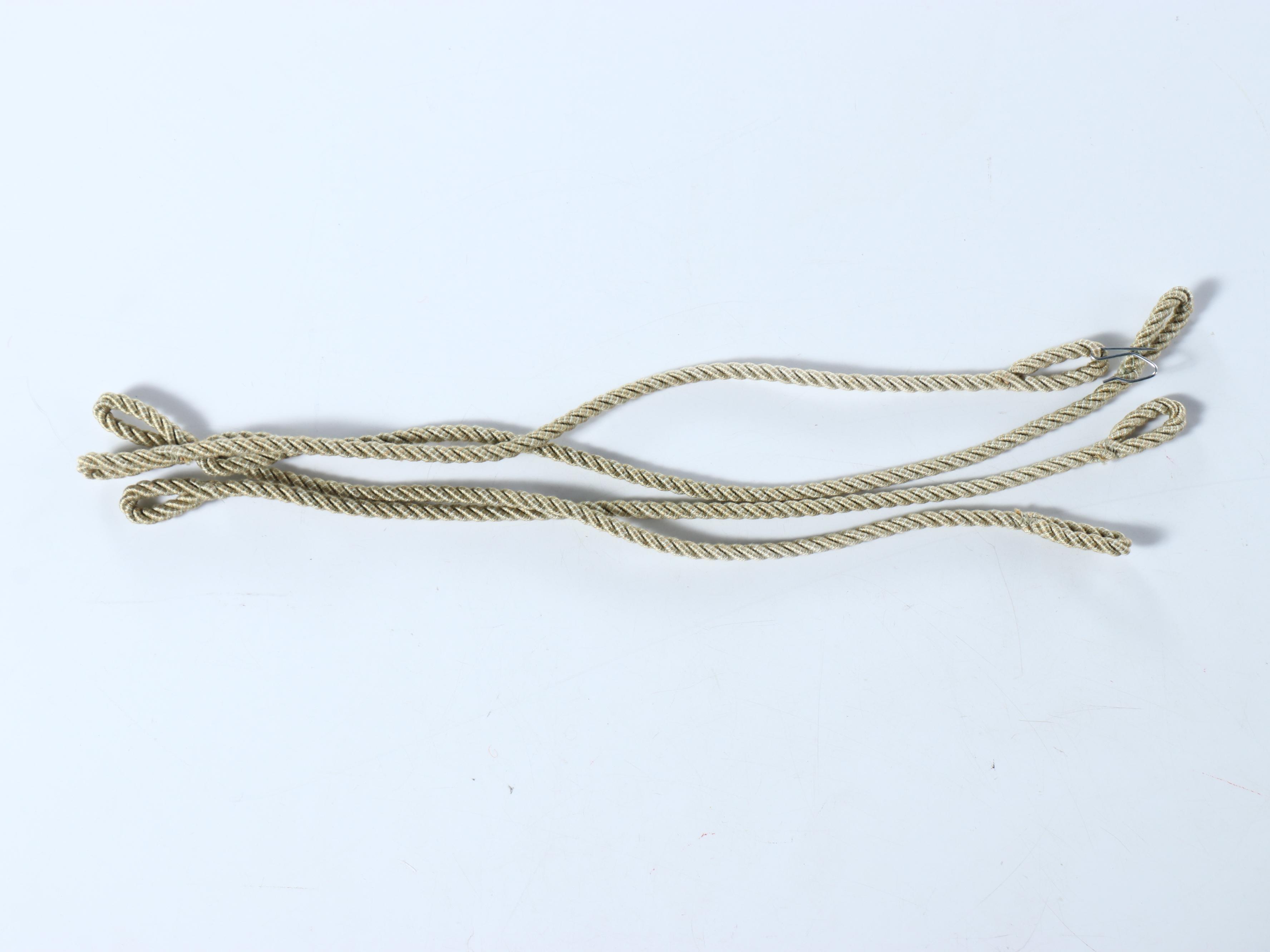 Custom Curtain Panels with Red Woven Trim & Rope Tiebacks