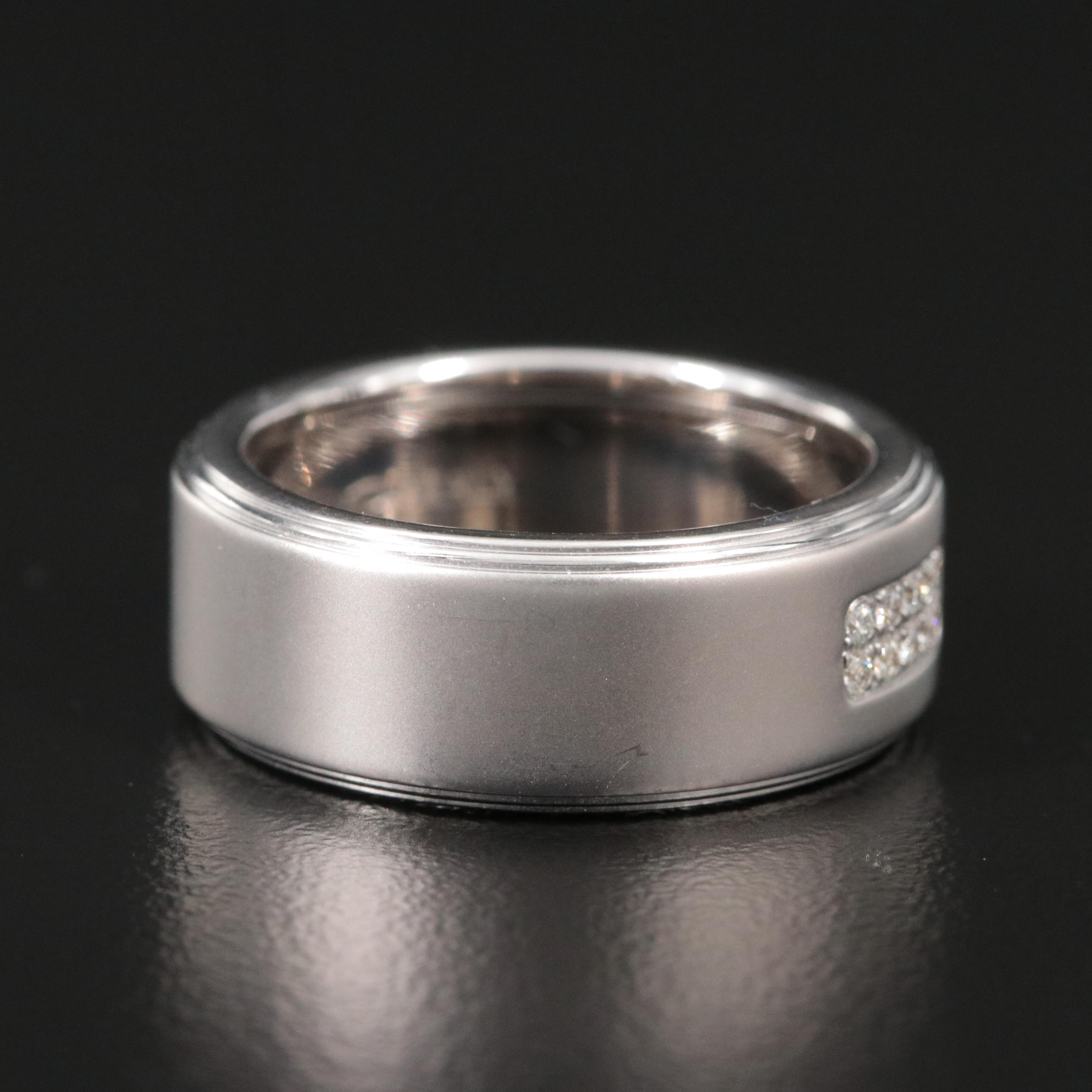 Tiffany & Co. 18K Diamond Band with Brushed Finish