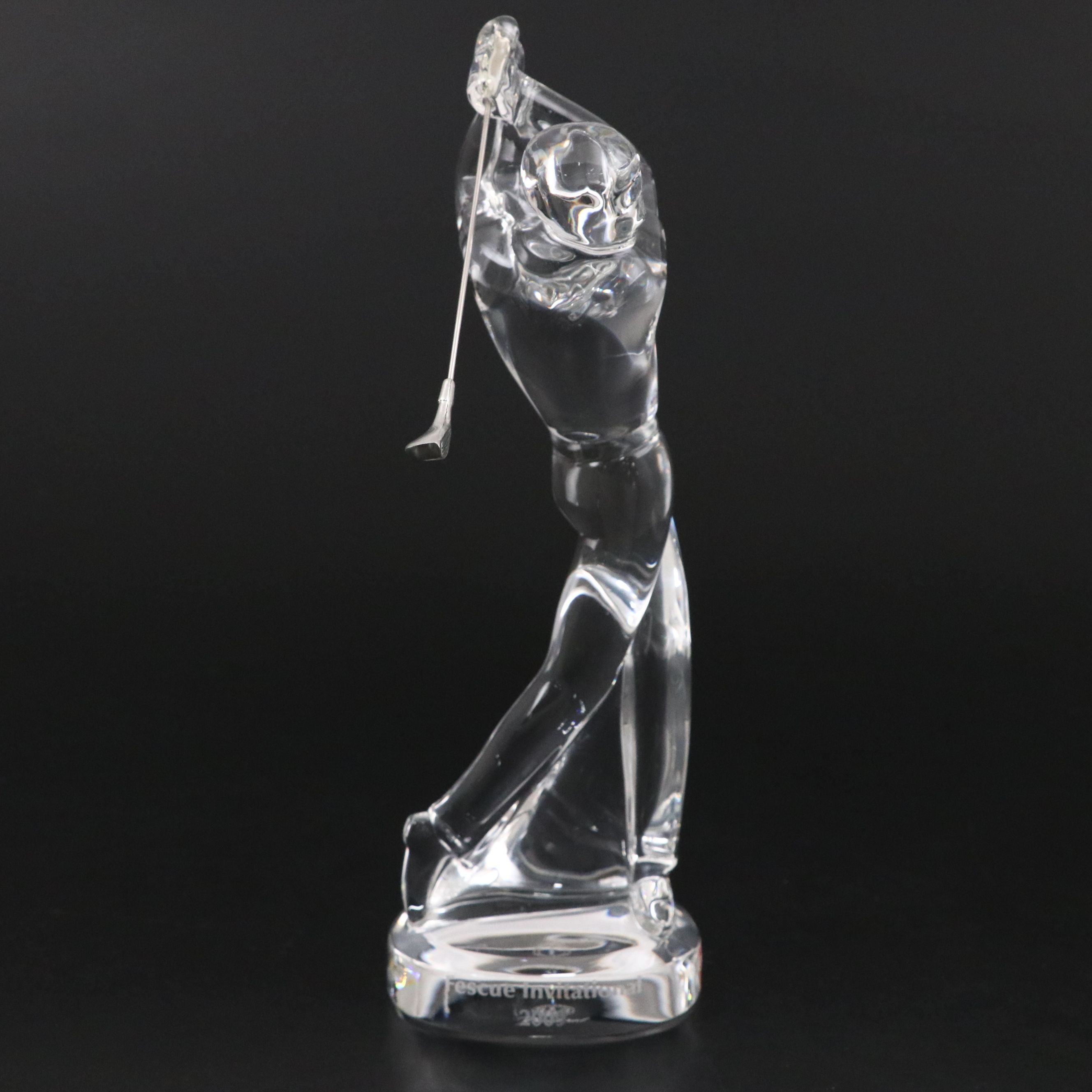 Baccarat Fescue Invitational Clear Crystal Golfer Figurine, 2009