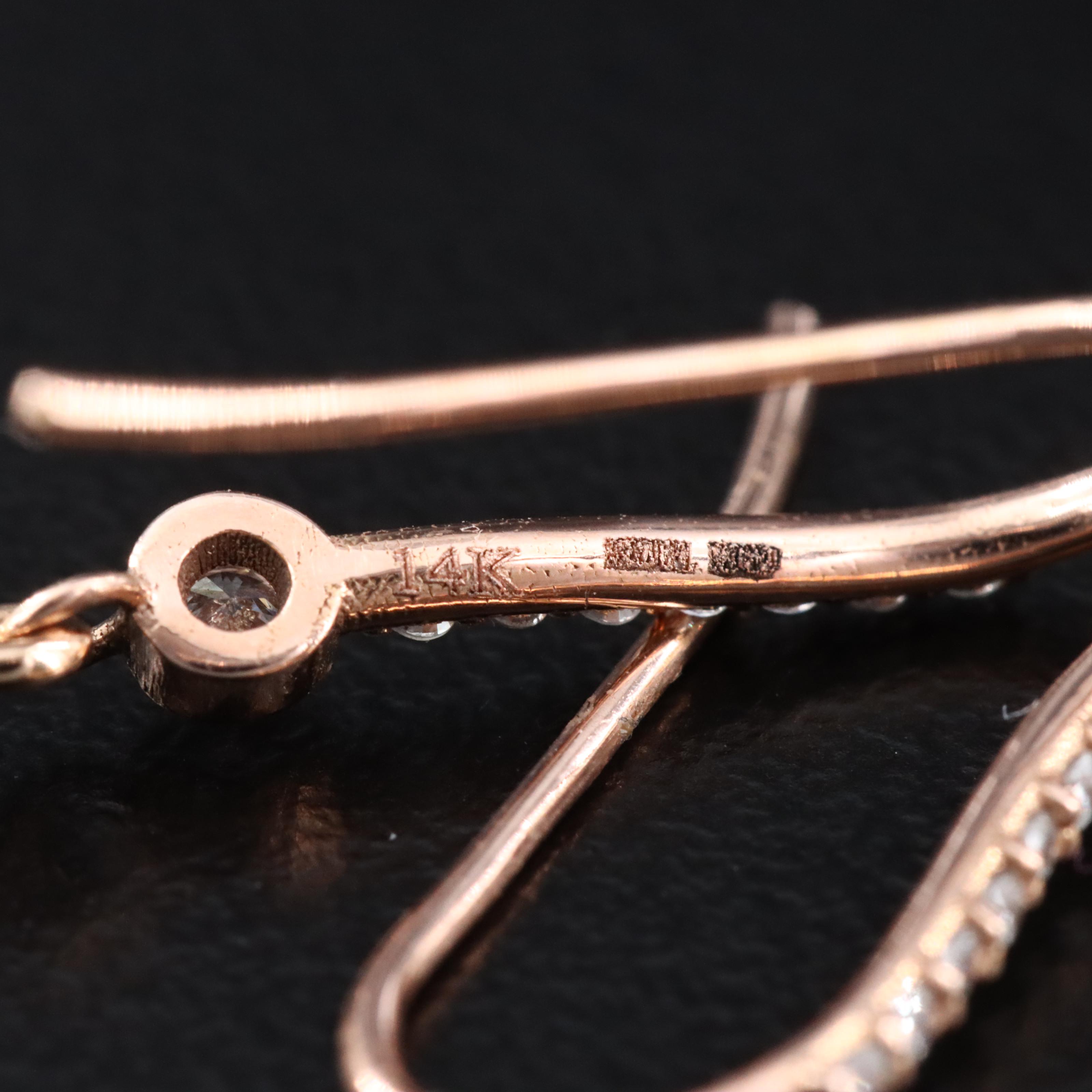 Sheryl Lowe 14K Rose Gold Black Onyx and Diamond Earrings