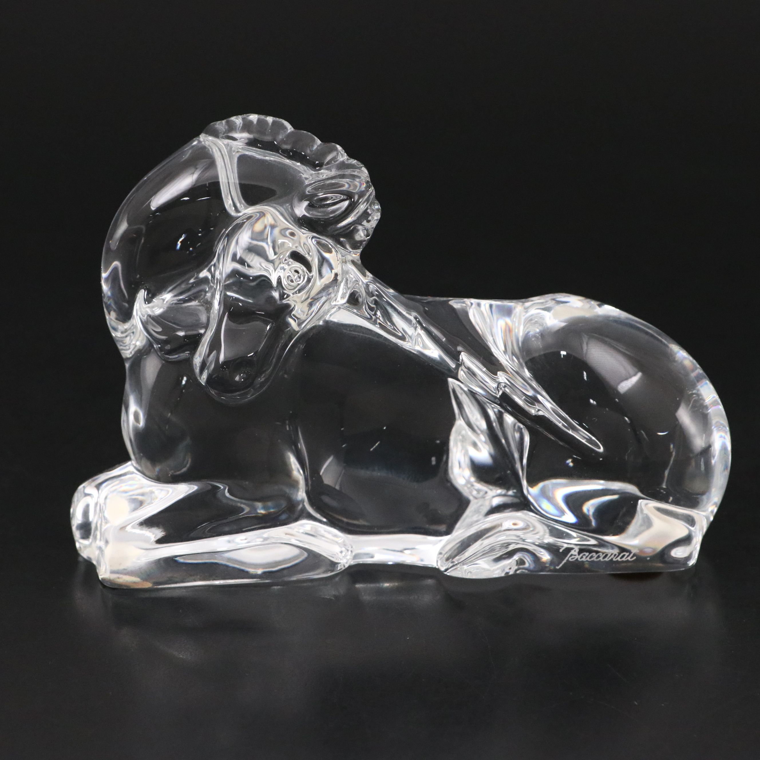 Baccarat Crystal Glass Unicorn, Mid to Late 20th Century