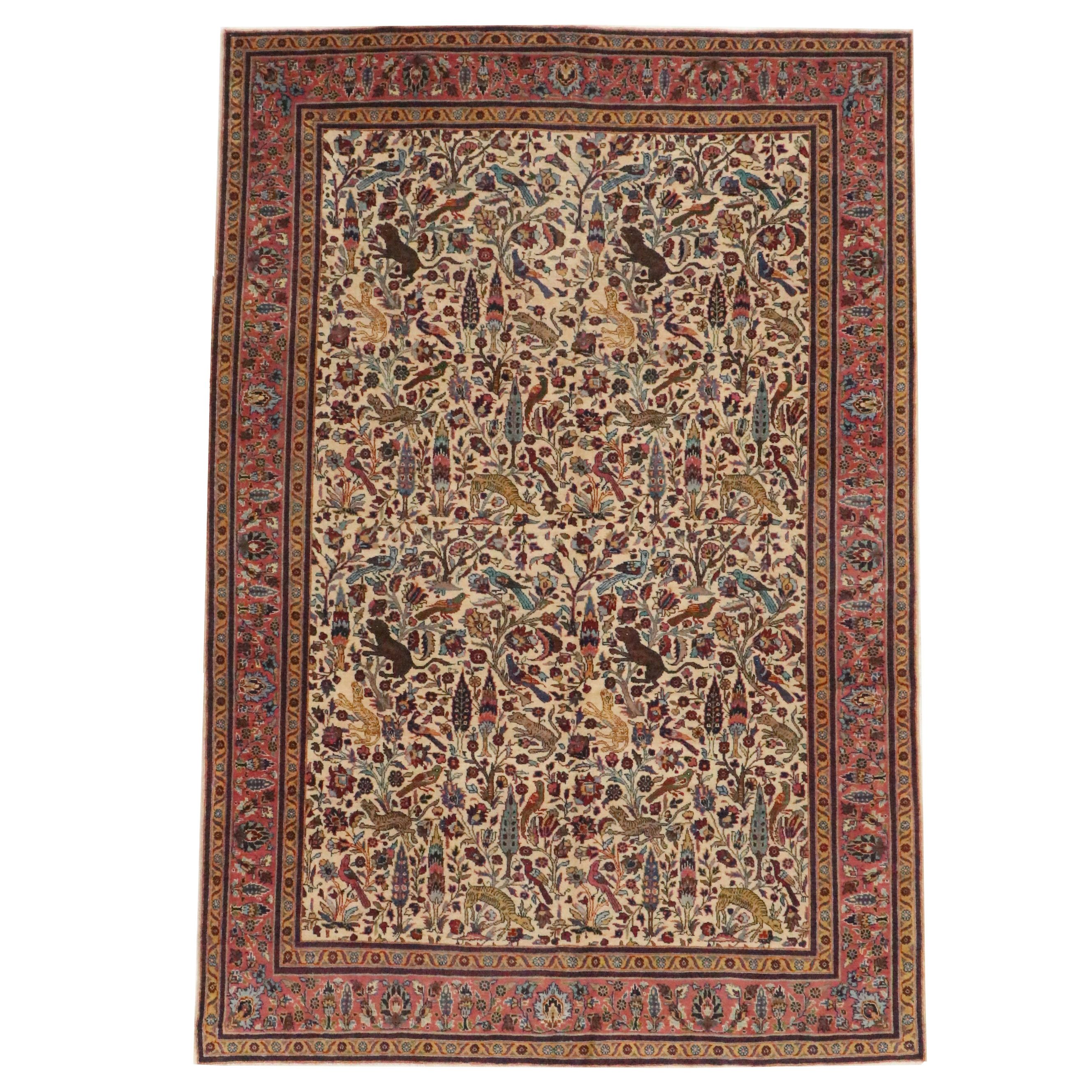 6'10 x 9'10 Hand-Knotted Persian Kerman Area Rug