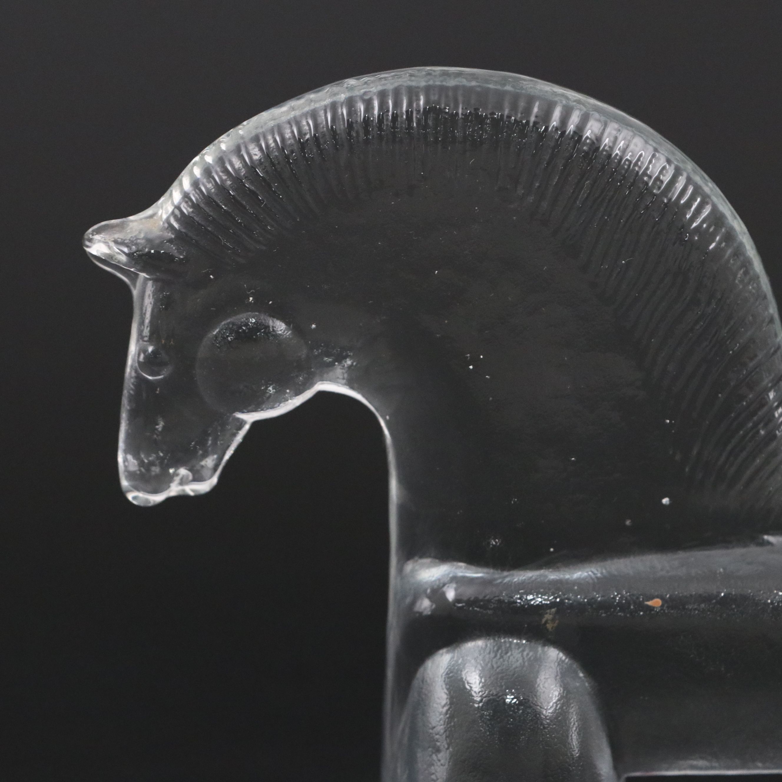 Kosta Boda "Noah" Glass Horse with Bird, 1970s