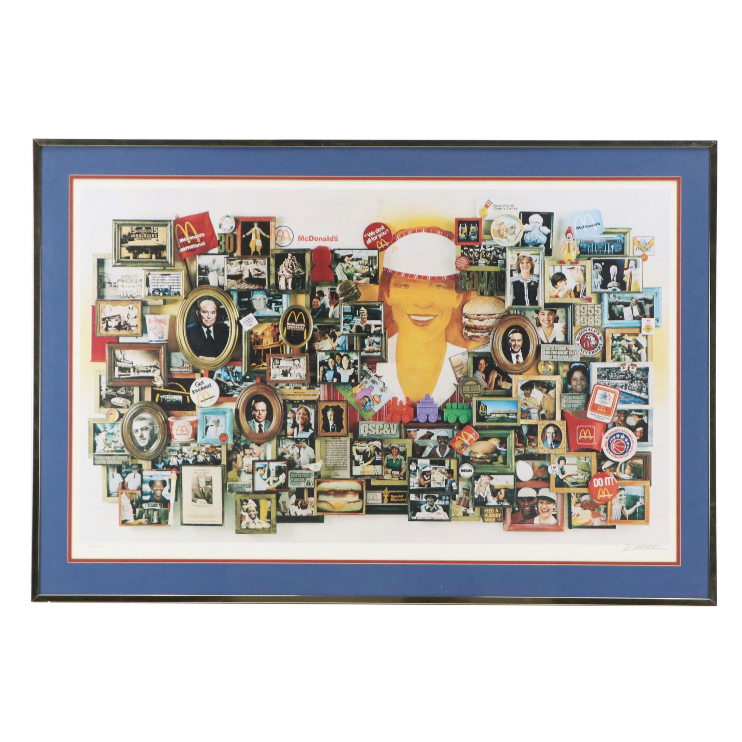 Large Lithograph Celebrating McDonald's 30th Anniversary, 1985