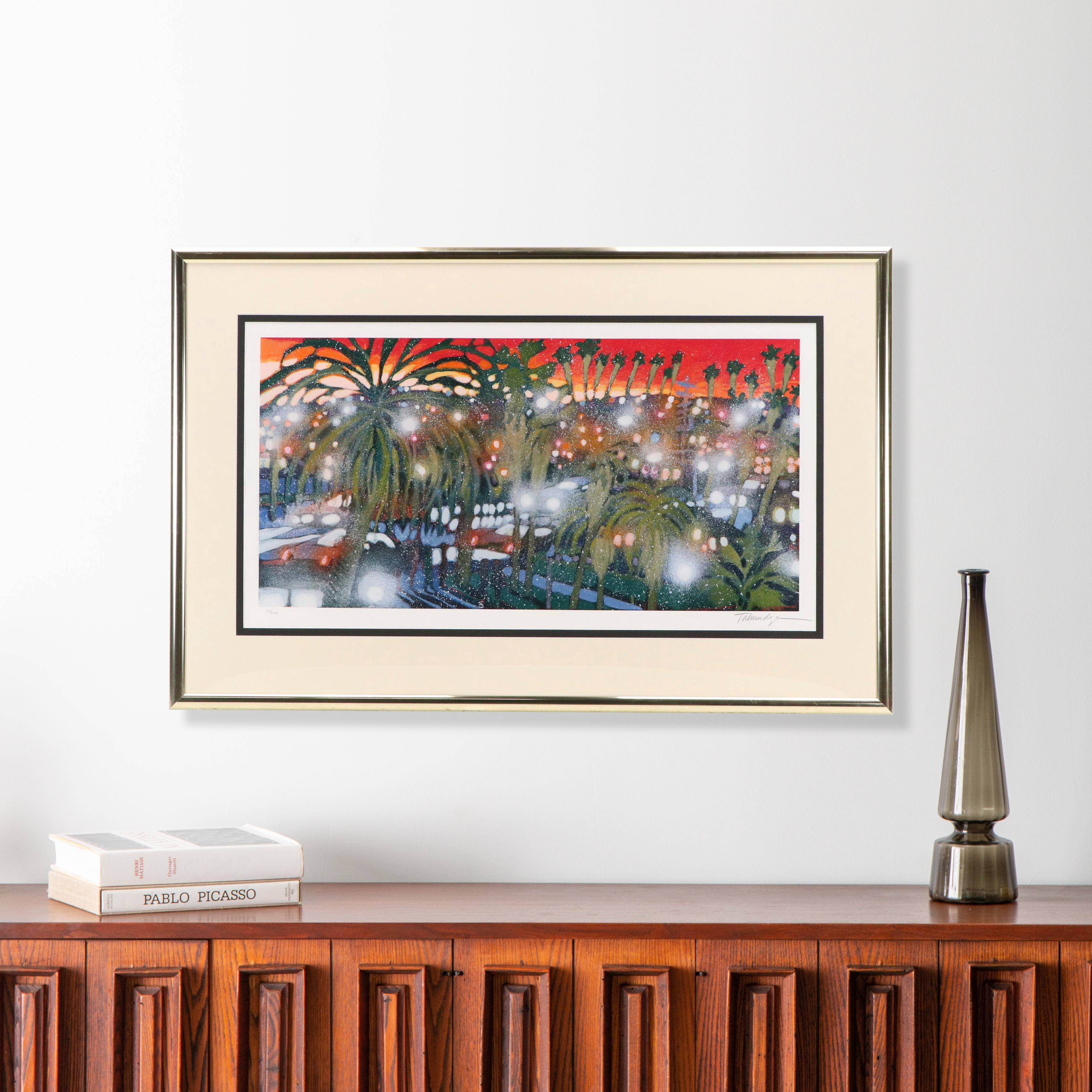 James Talmadge Serigraph, "Santa Monica Sunset," Late 20th Century